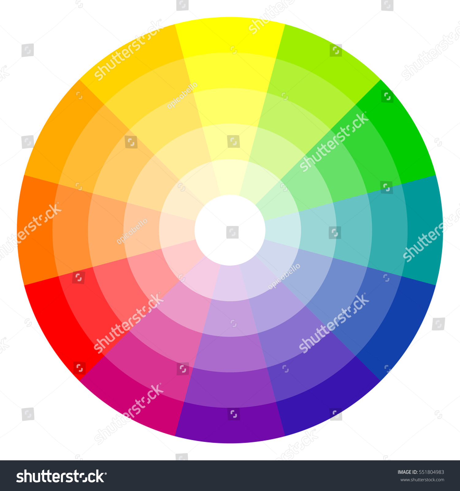 Illustration Printing Color Wheel Twelve Colors Stock Vector (Royalty ...