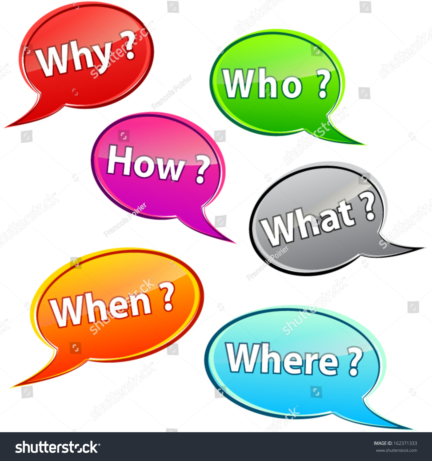 Illustration Questions Bubbles On White Background Stock Vector ...