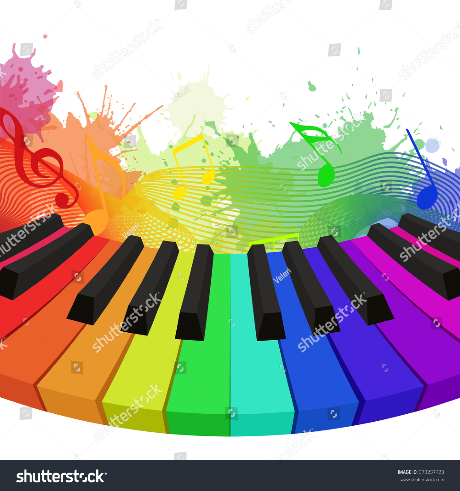 Illustration Rainbow Colored Piano Keys Musical Stock Vector 373237423 ...