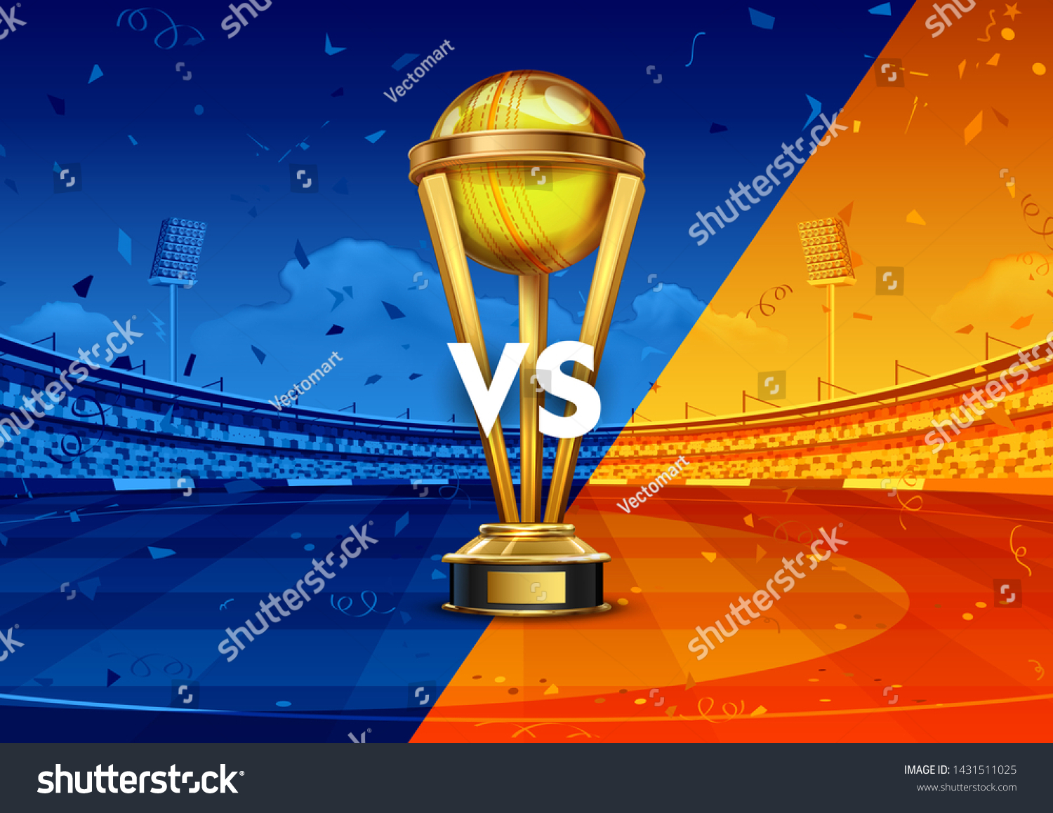 Illustration Realistic Golden Cup Trophy Cricket Stock Vector (Royalty ...