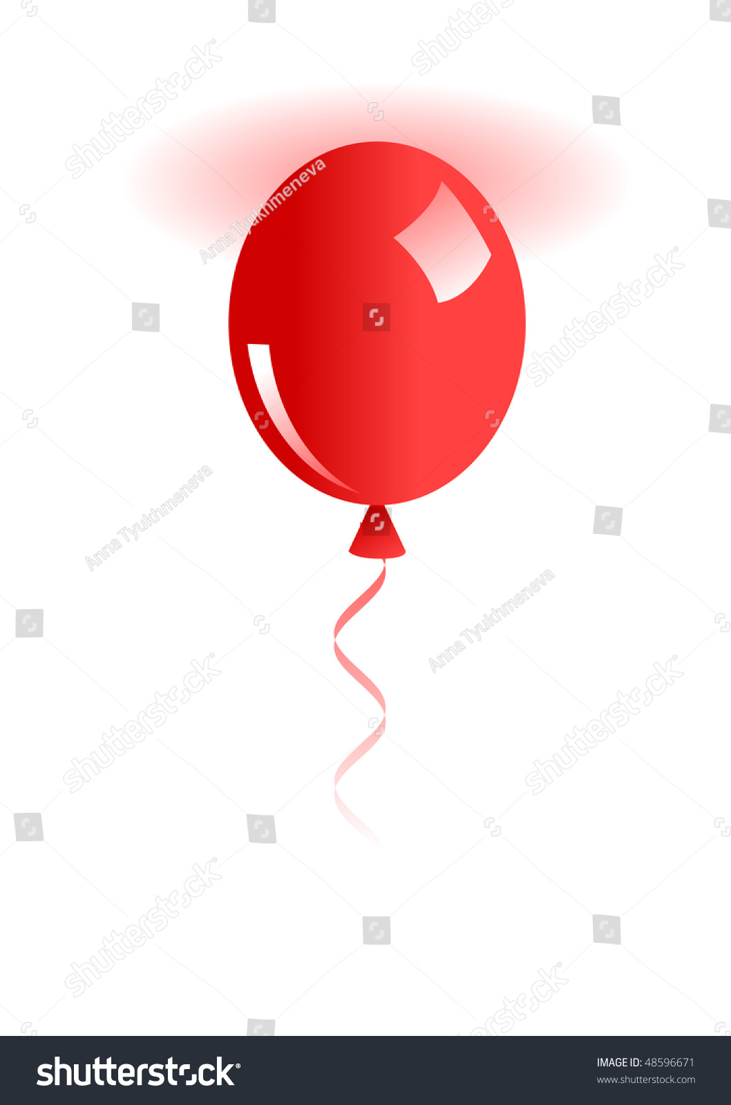 Illustration Of Red Ballon Isolated On White - 48596671 : Shutterstock