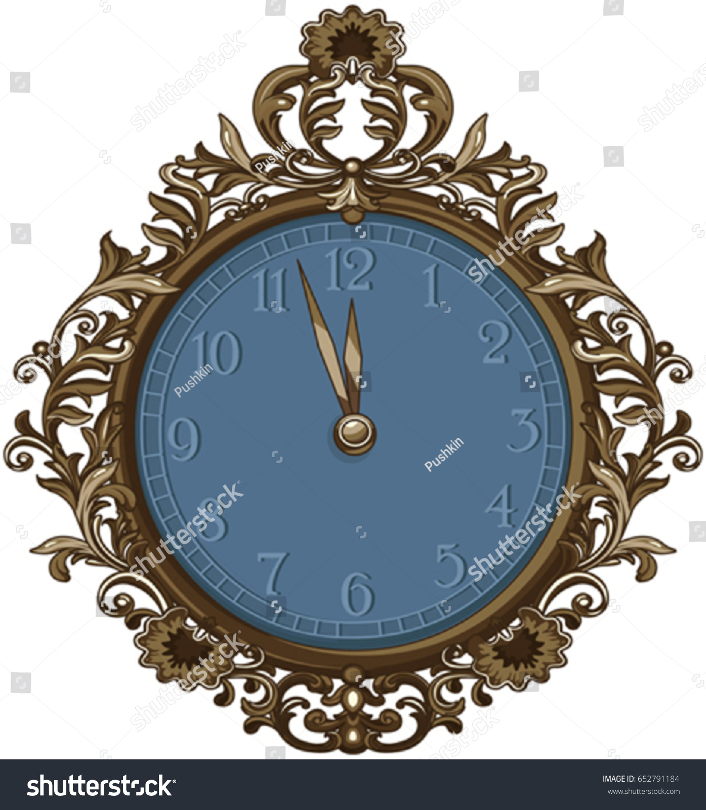 SVG of Illustration of retro midnight clock svg
