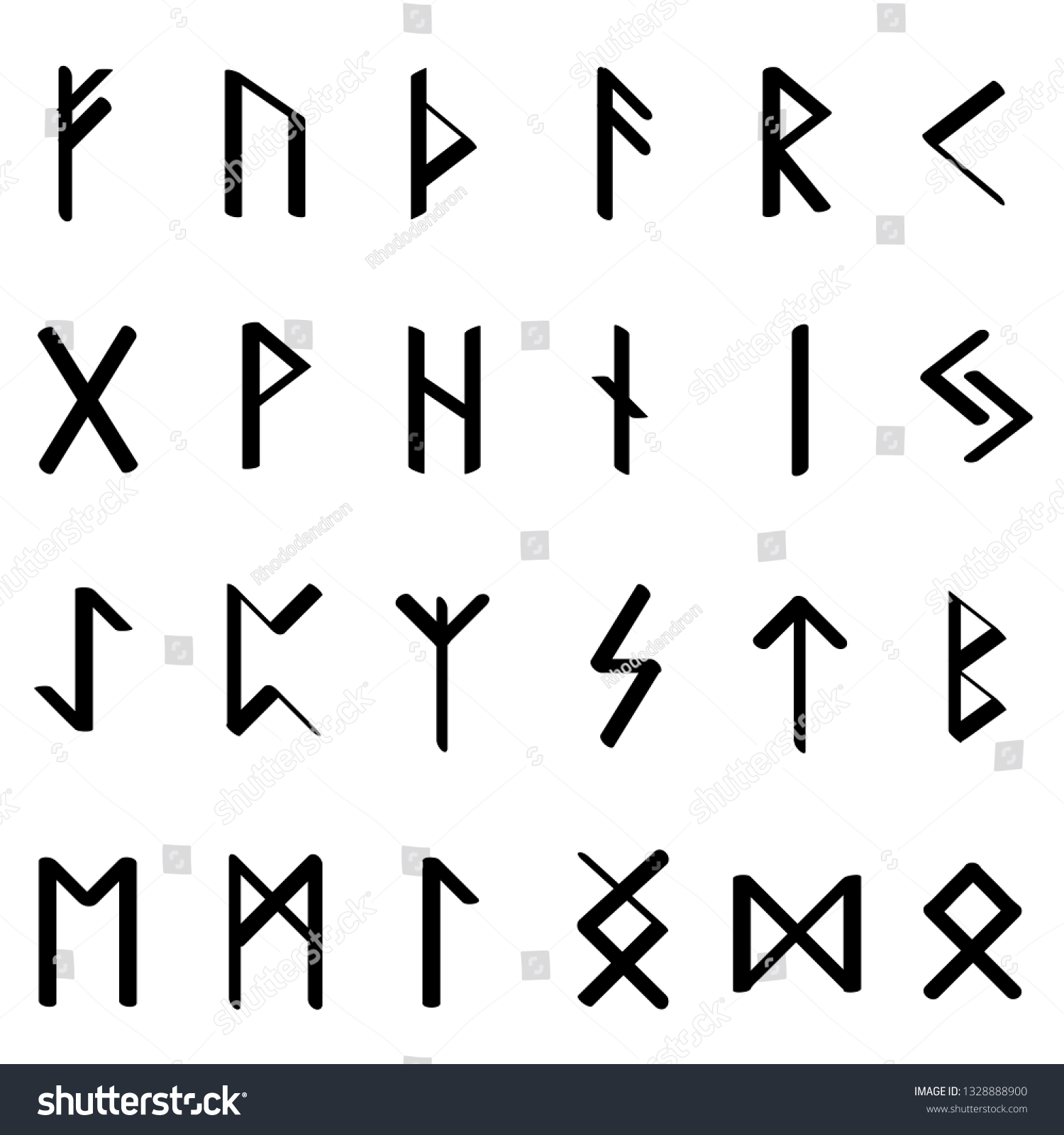 Illustration Runic Alphabet Stock Vector (Royalty Free) 1328888900