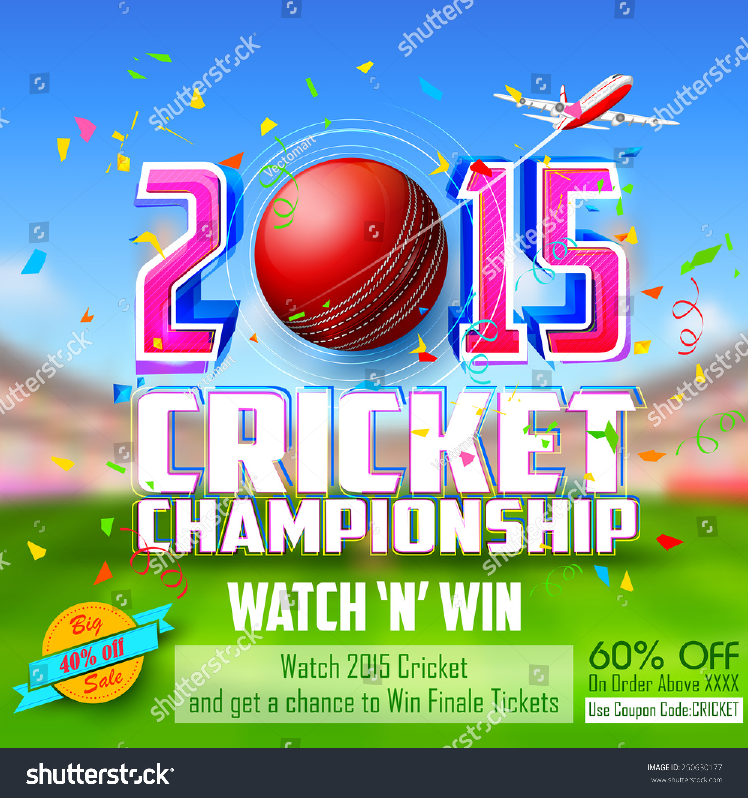 Illustration Sale Promotion Banner Cricket Season Stock Vector (Royalty