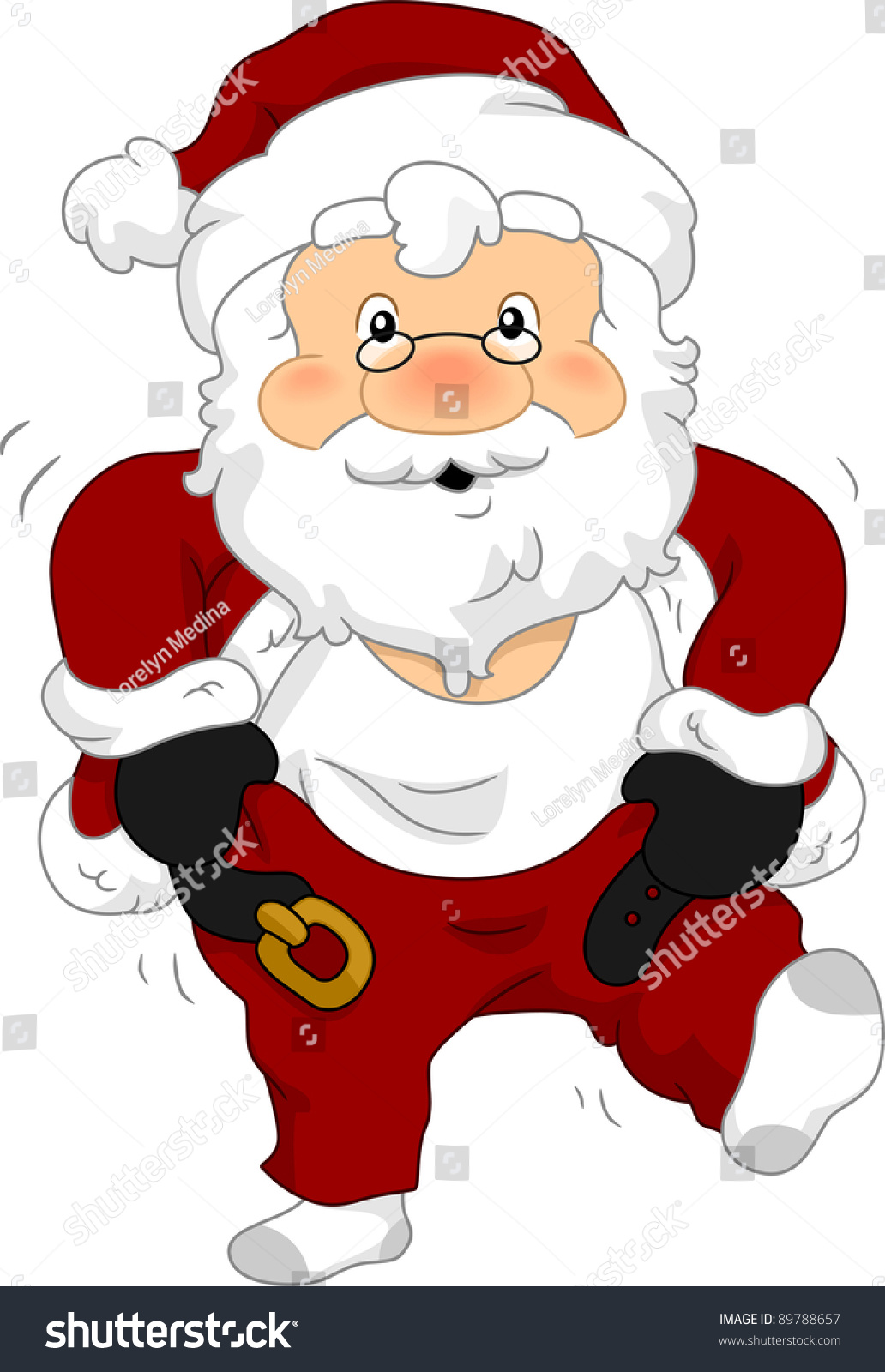 Illustration Of Santa Claus Putting On His Costume - 89788657 ...