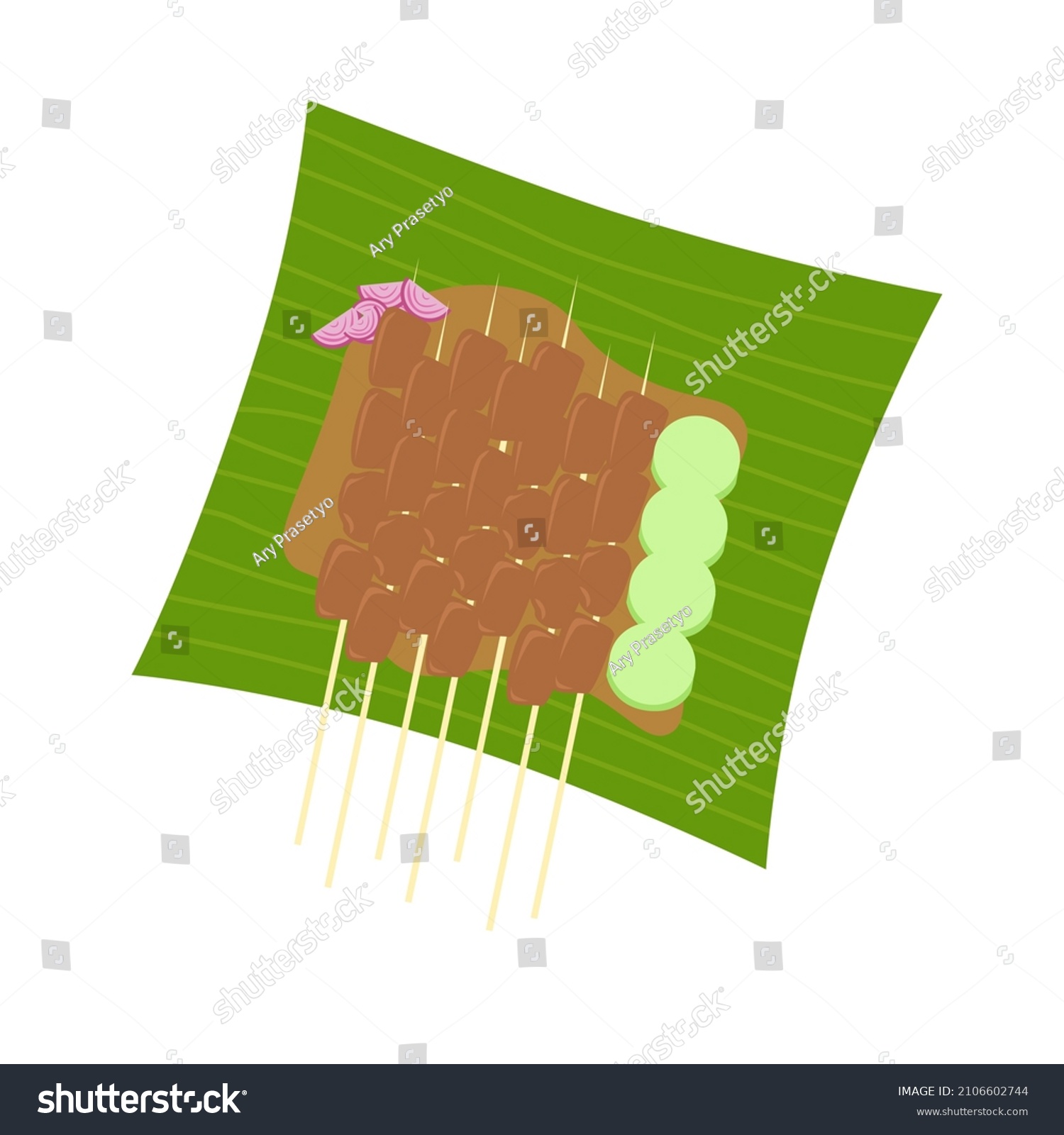 Illustration Sate Kere Traditional Skewer Satay Stock Vector Royalty