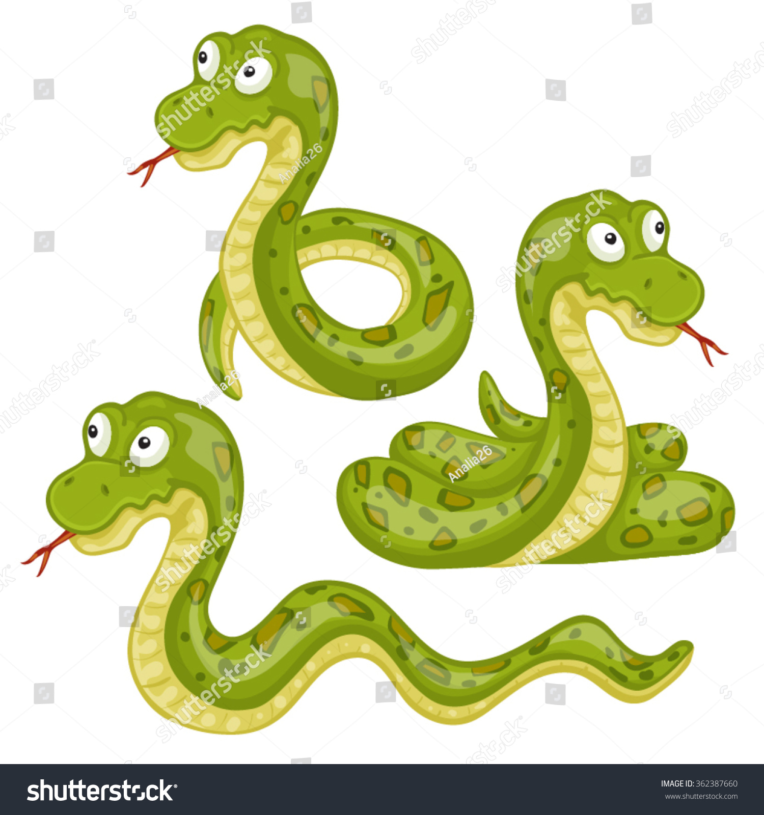 Illustration Scary Snakes On White Background Stock Vector (Royalty ...