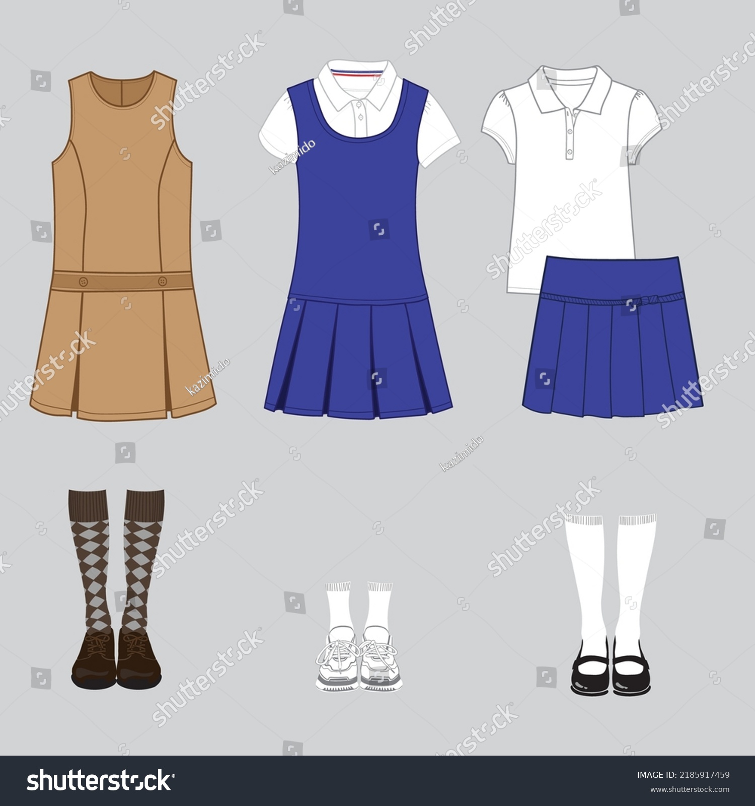 713 Women school uniform template Images, Stock Photos & Vectors ...