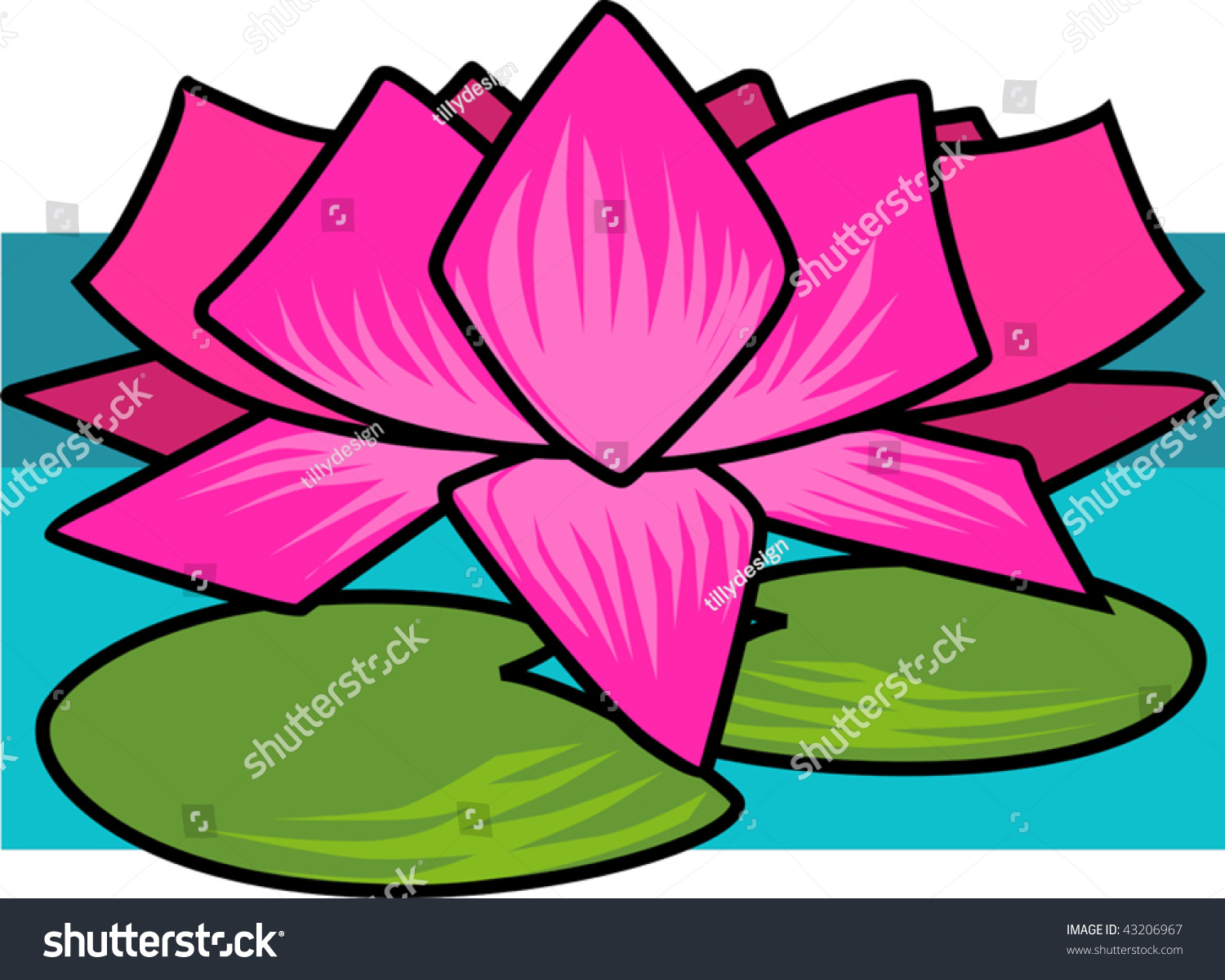 Illustration Sea Lotus Flower Stock Vector (Royalty Free) 43206967 ...