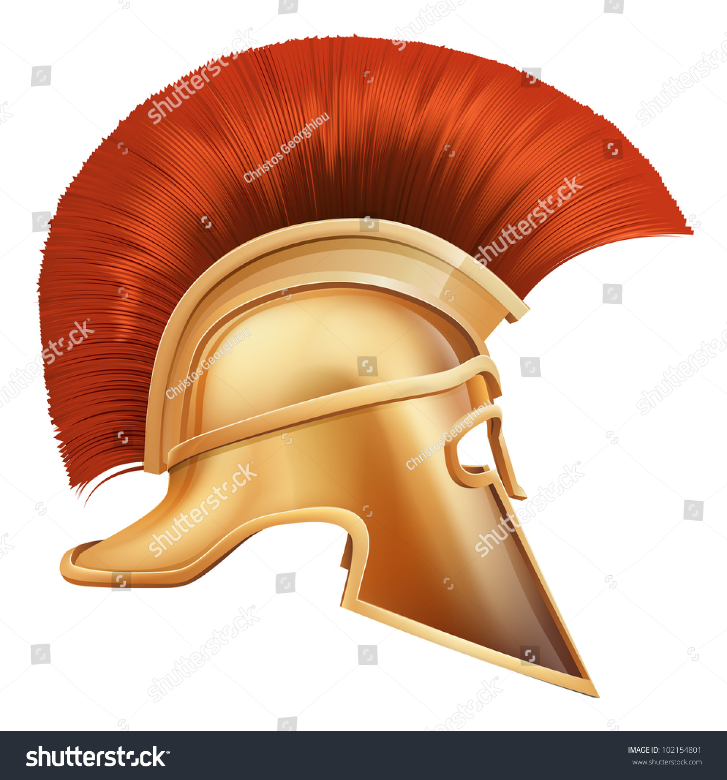 Illustration Side On Spartan Helmet Trojan Stock Vector 102154801 ...