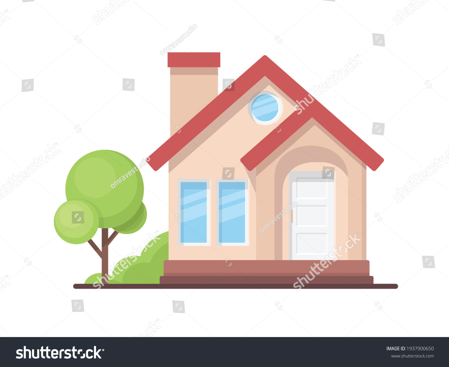 SVG of illustration of simple house isolated on white background svg