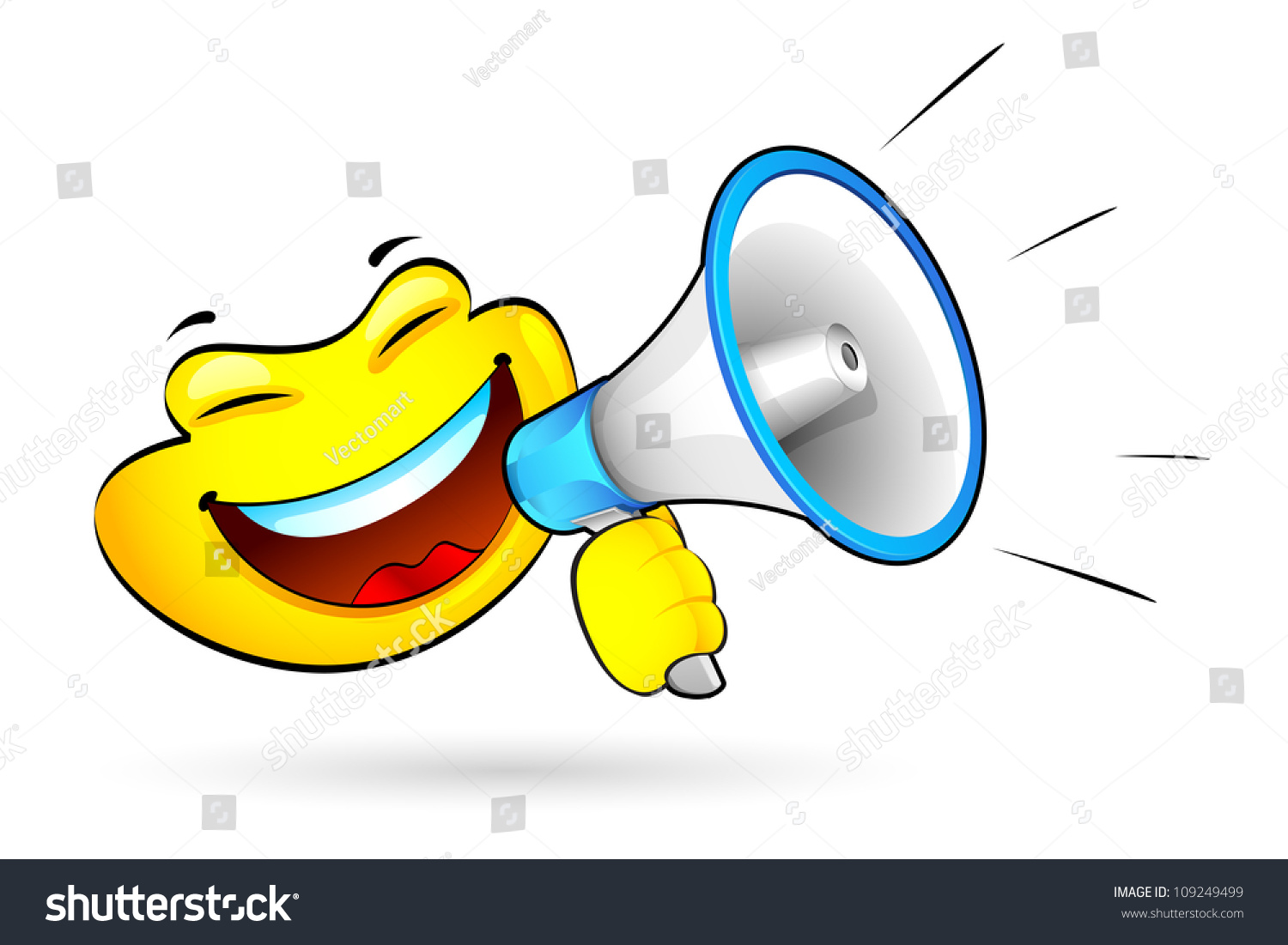 Illustration Of Smiley Announcing On Megaphone - 109249499 : Shutterstock