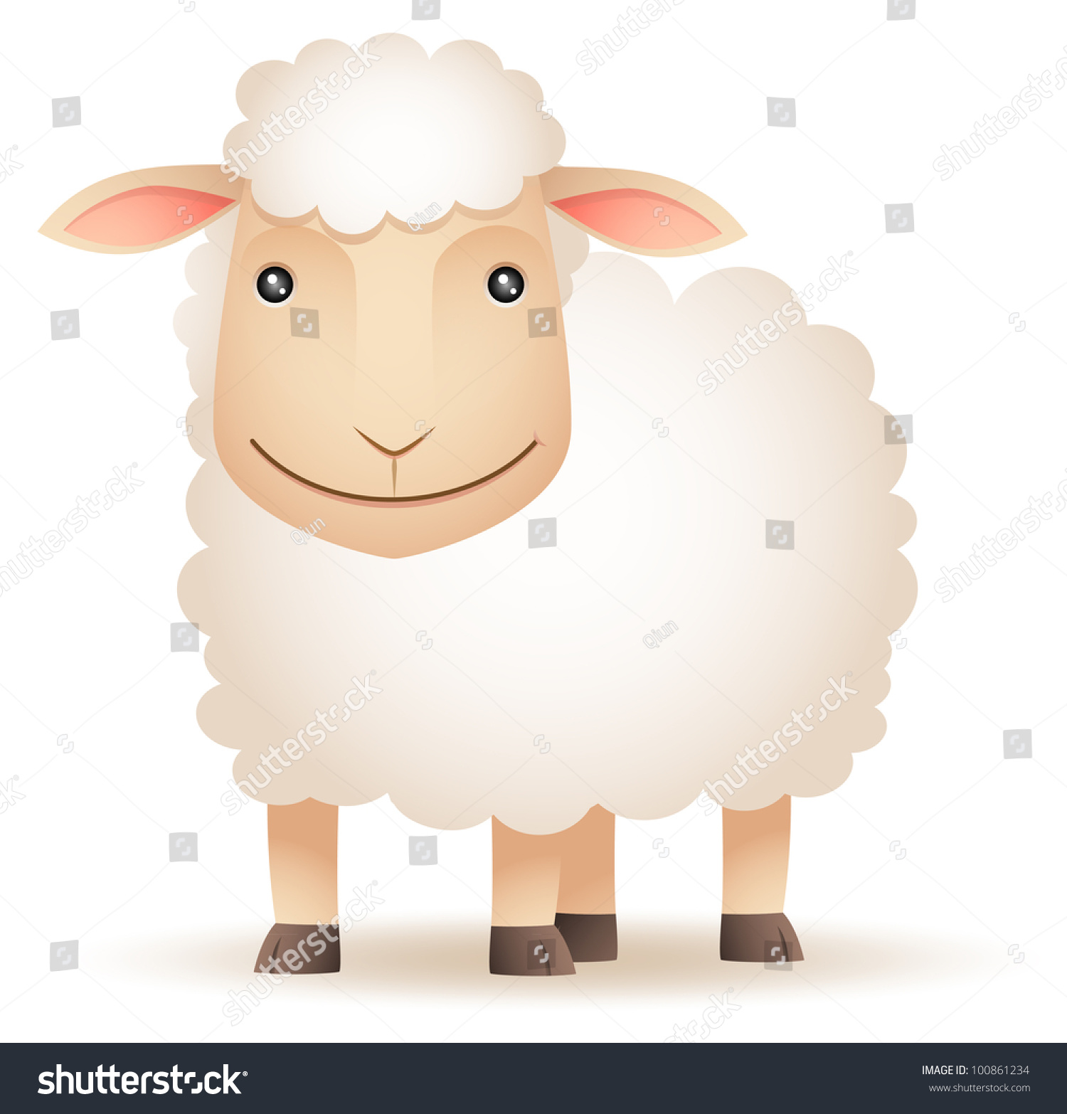 Illustration Smiley Sheep Stock Vector (Royalty Free) 100861234 ...