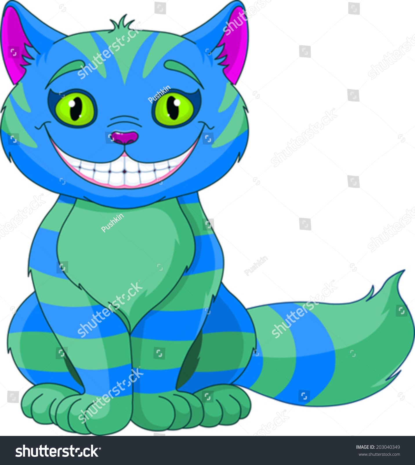 SVG of Illustration of Smiling Cheshire Cat  svg
