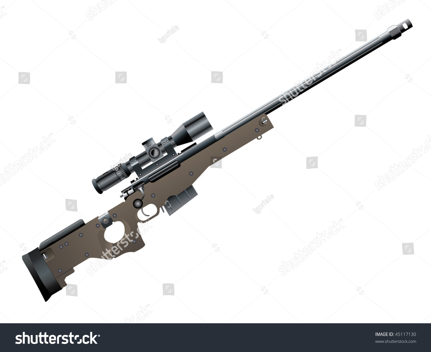 Illustration Sniper Rifle Stock Vector (Royalty Free) 45117130