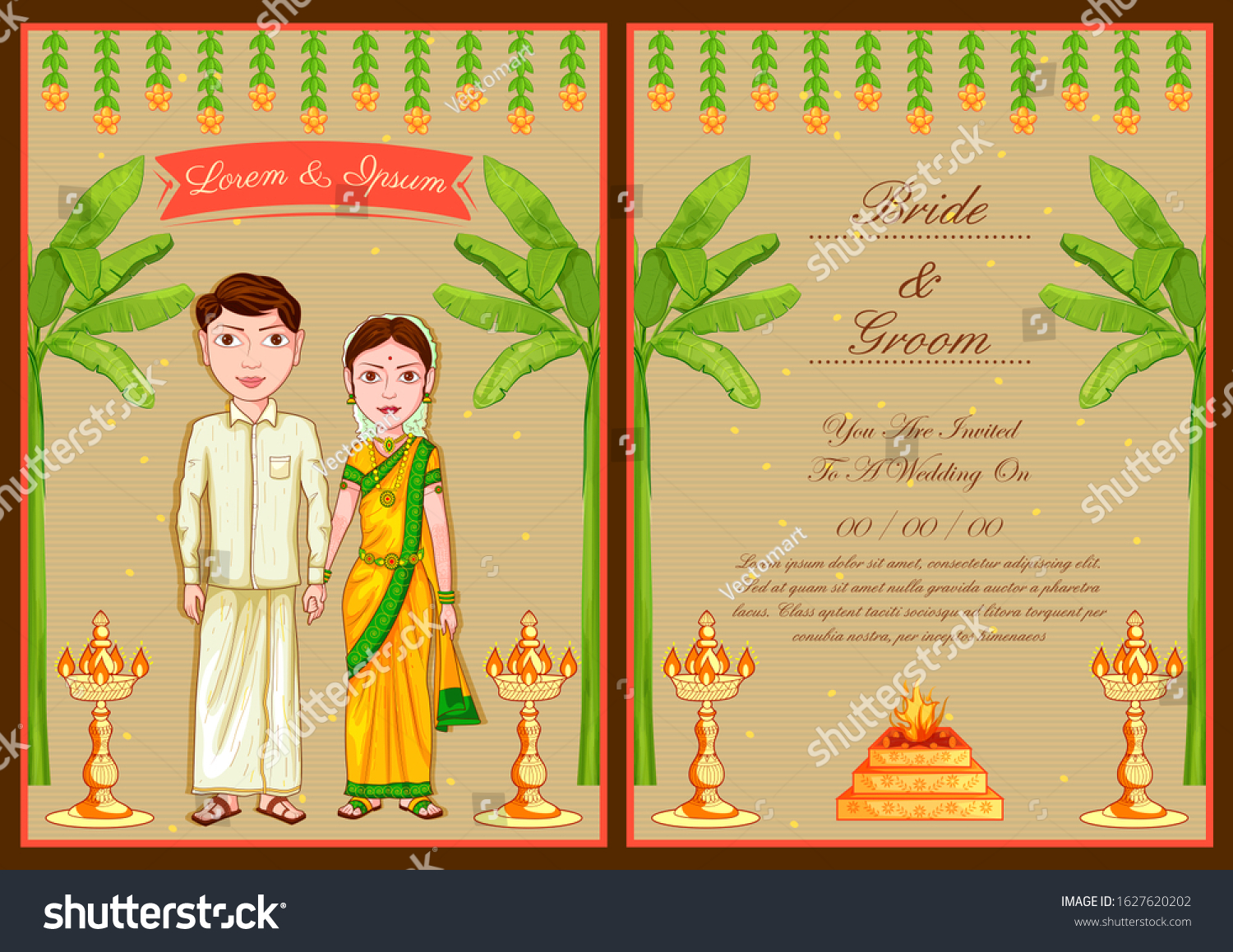 1,483 South indian wedding illustration Images, Stock Photos & Vectors ...