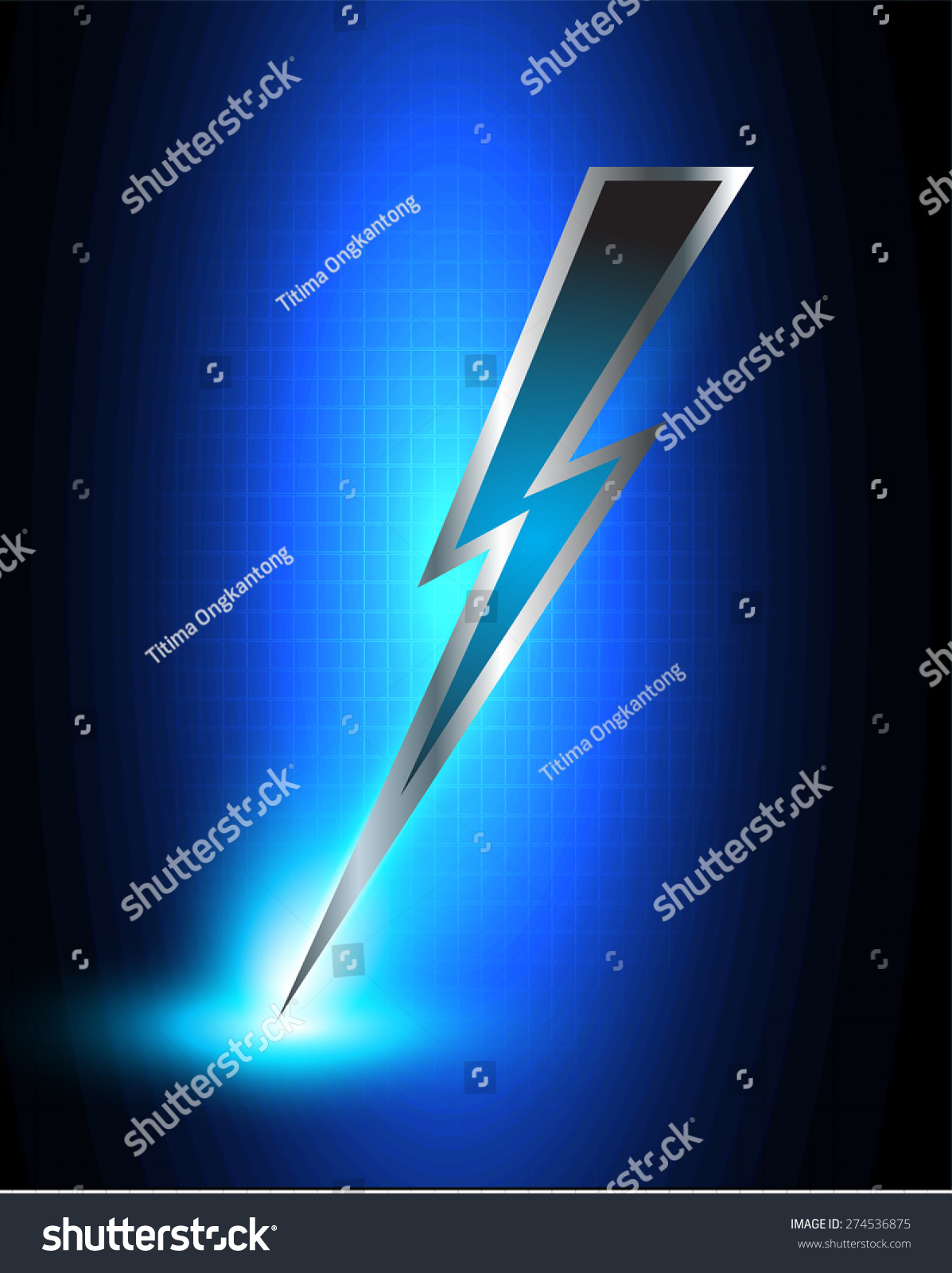 Illustration Sparkling Dark Blue Lightning Bolt Stock Vector Royalty Free