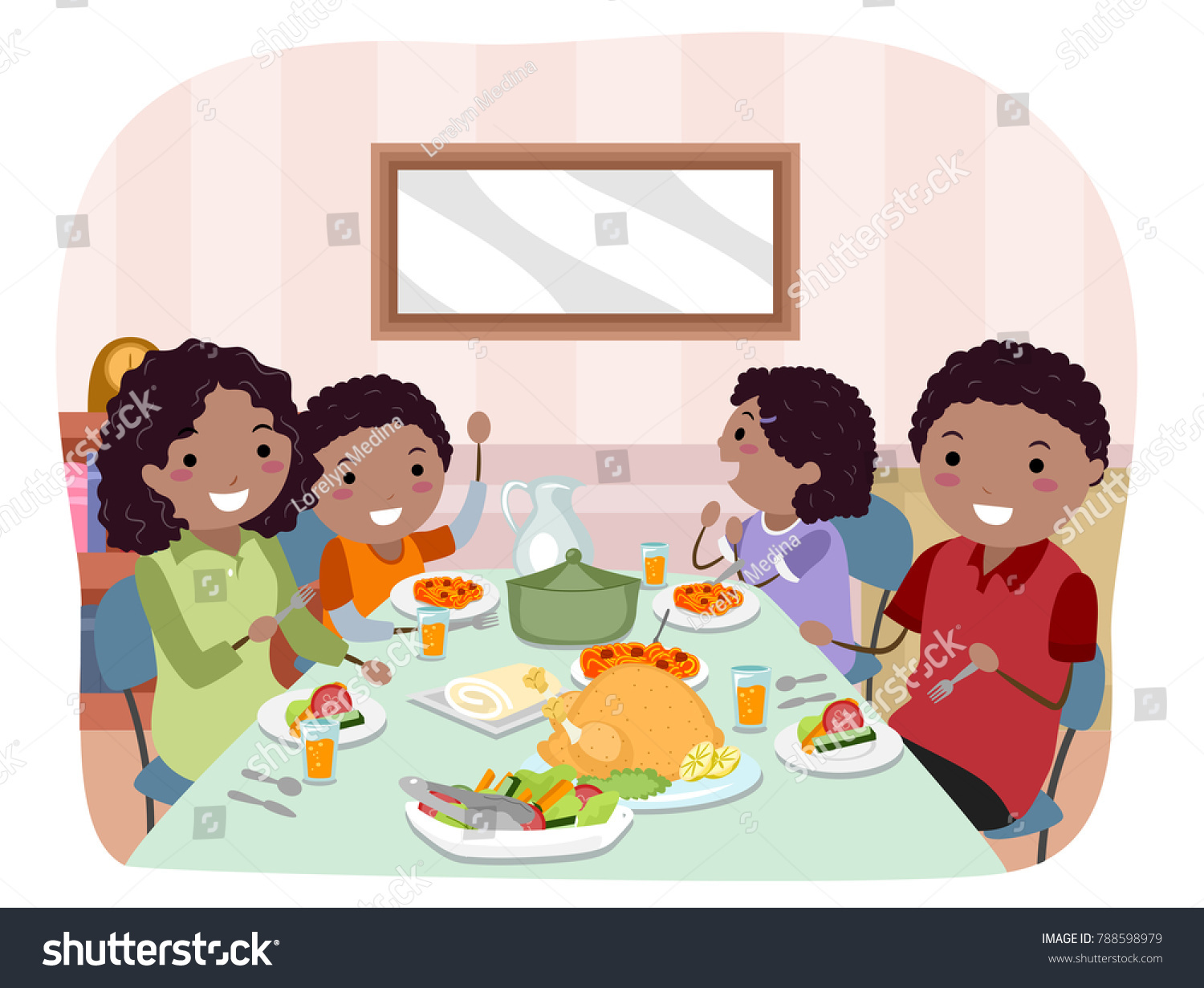 1,123 Clip art family dinner Images, Stock Photos & Vectors | Shutterstock