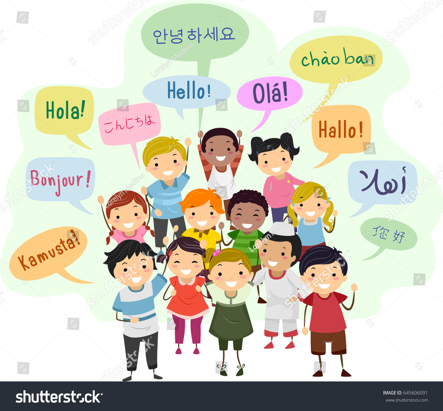 1,700 Children different languages Stock Illustrations, Images ...