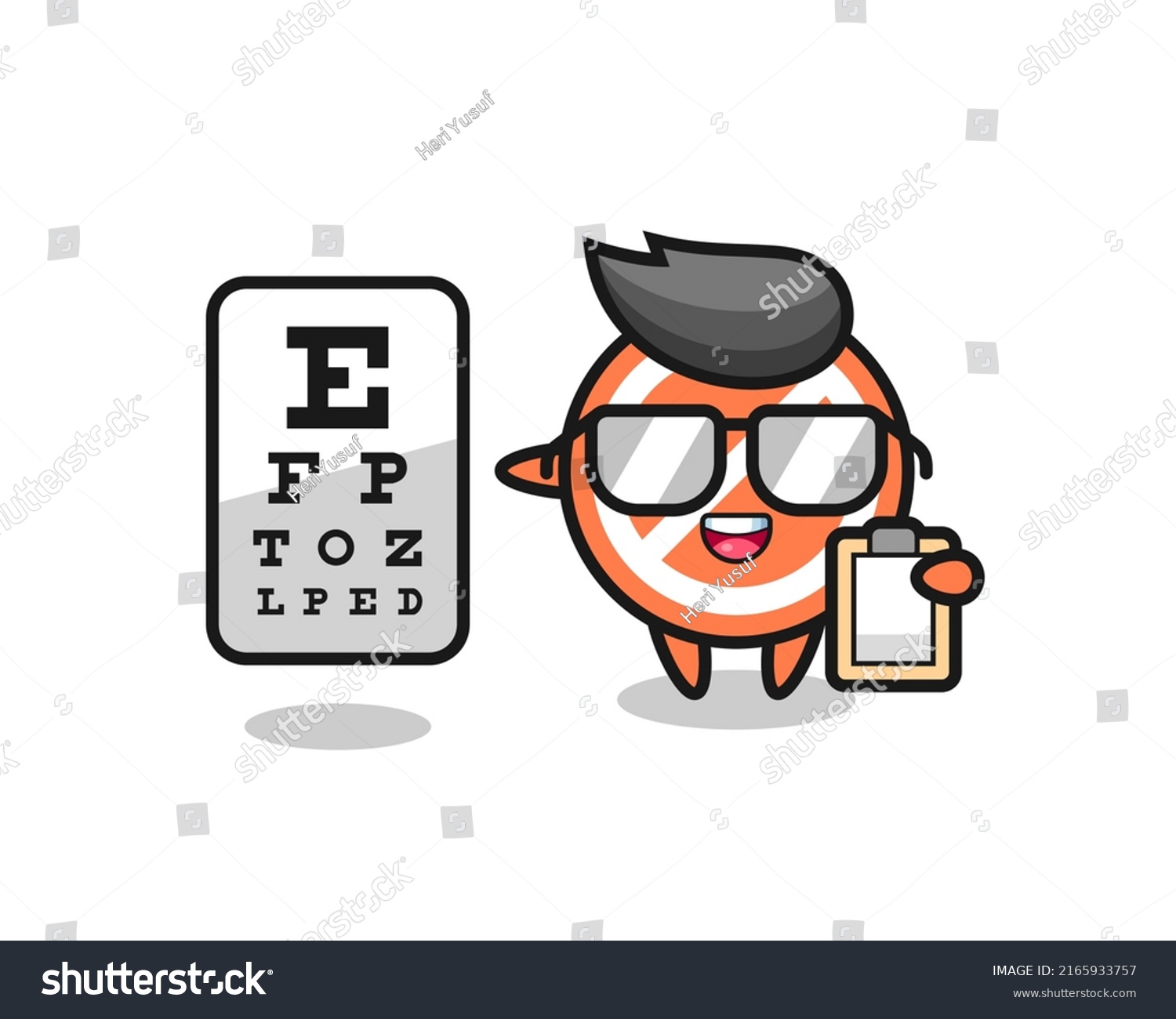 SVG of Illustration of stop sign mascot as an ophthalmology , cute style design for t shirt, sticker, logo element svg