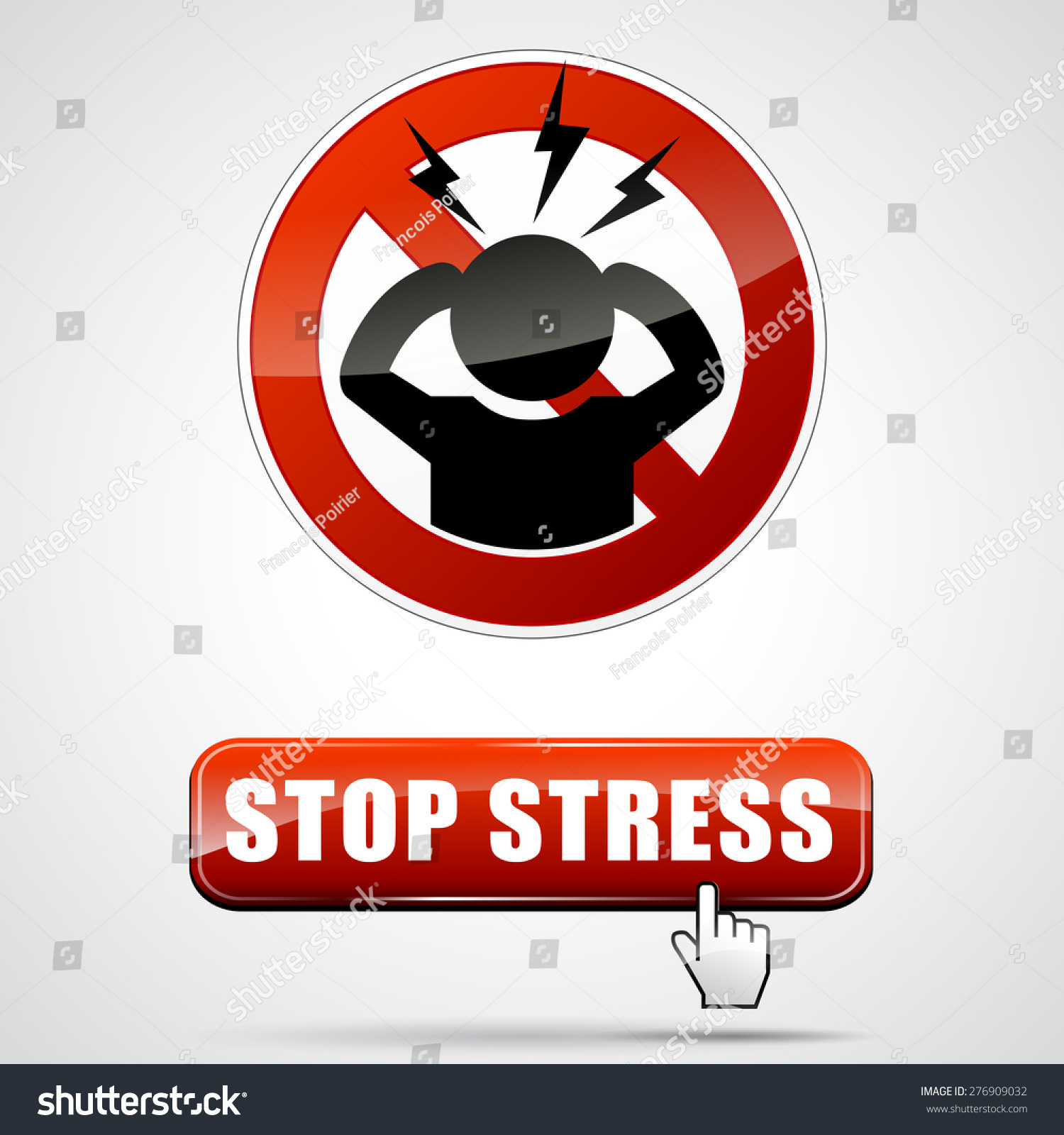 Illustration Stop Stress Sign Web Button Stock Vector (Royalty Free ...