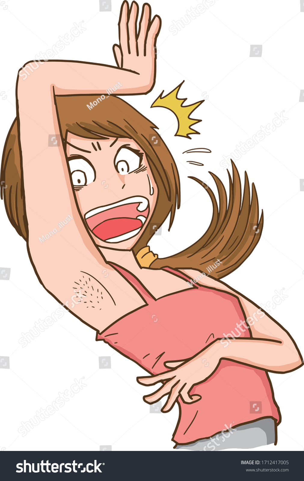 Illustration überraschter Frauen Mit Unrasierter Armpit Hair Stock Vektorgrafik Lizenzfrei 7197