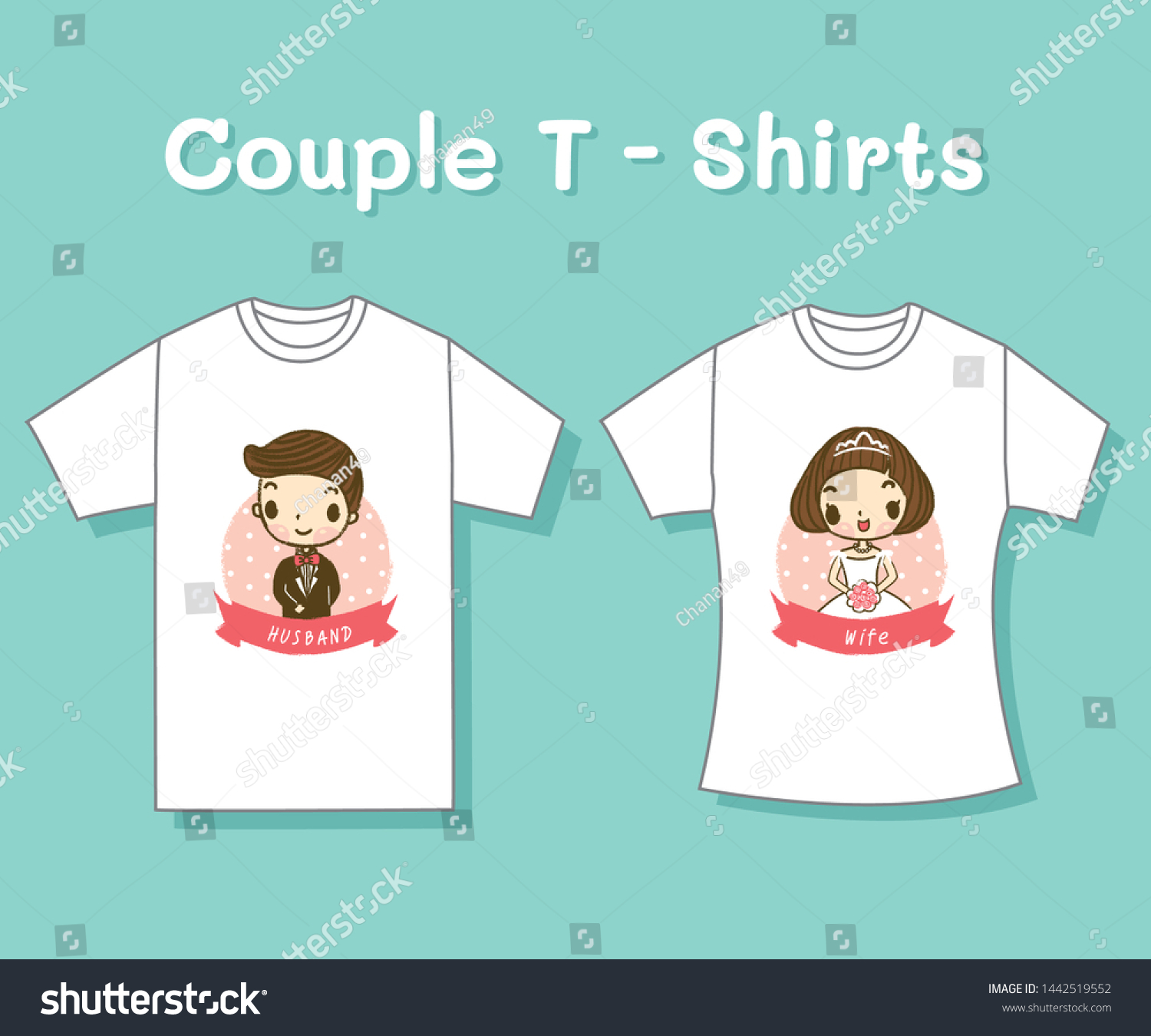 Download Illustration Tshirt Design Template Cute Couple Stock Vector Royalty Free 1442519552