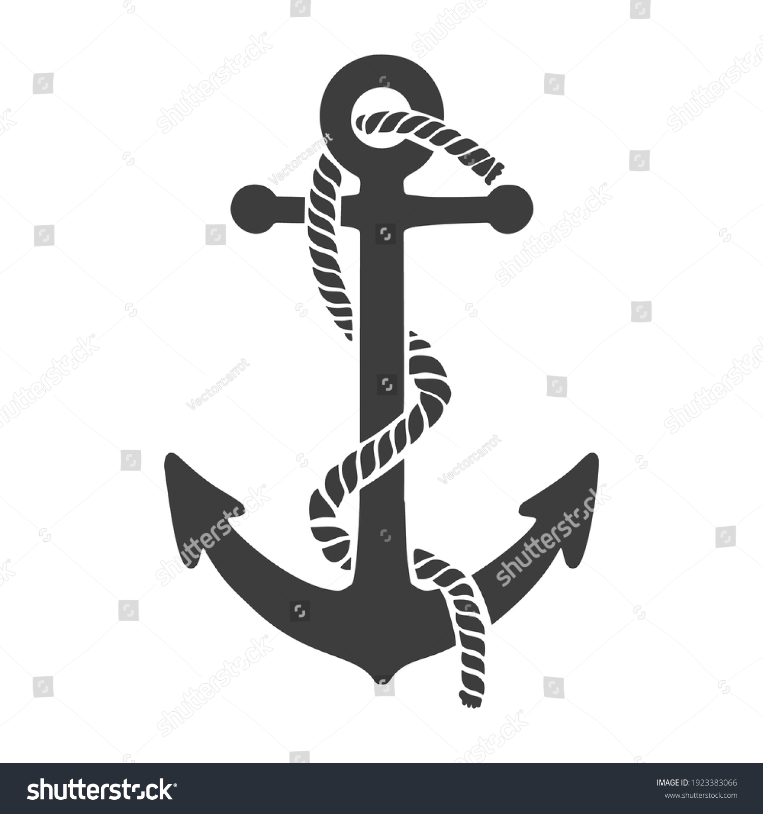 SVG of Illustration of the anchor in engraving style. Design element for poster, card, banner, sign, logo. Vector illustration svg
