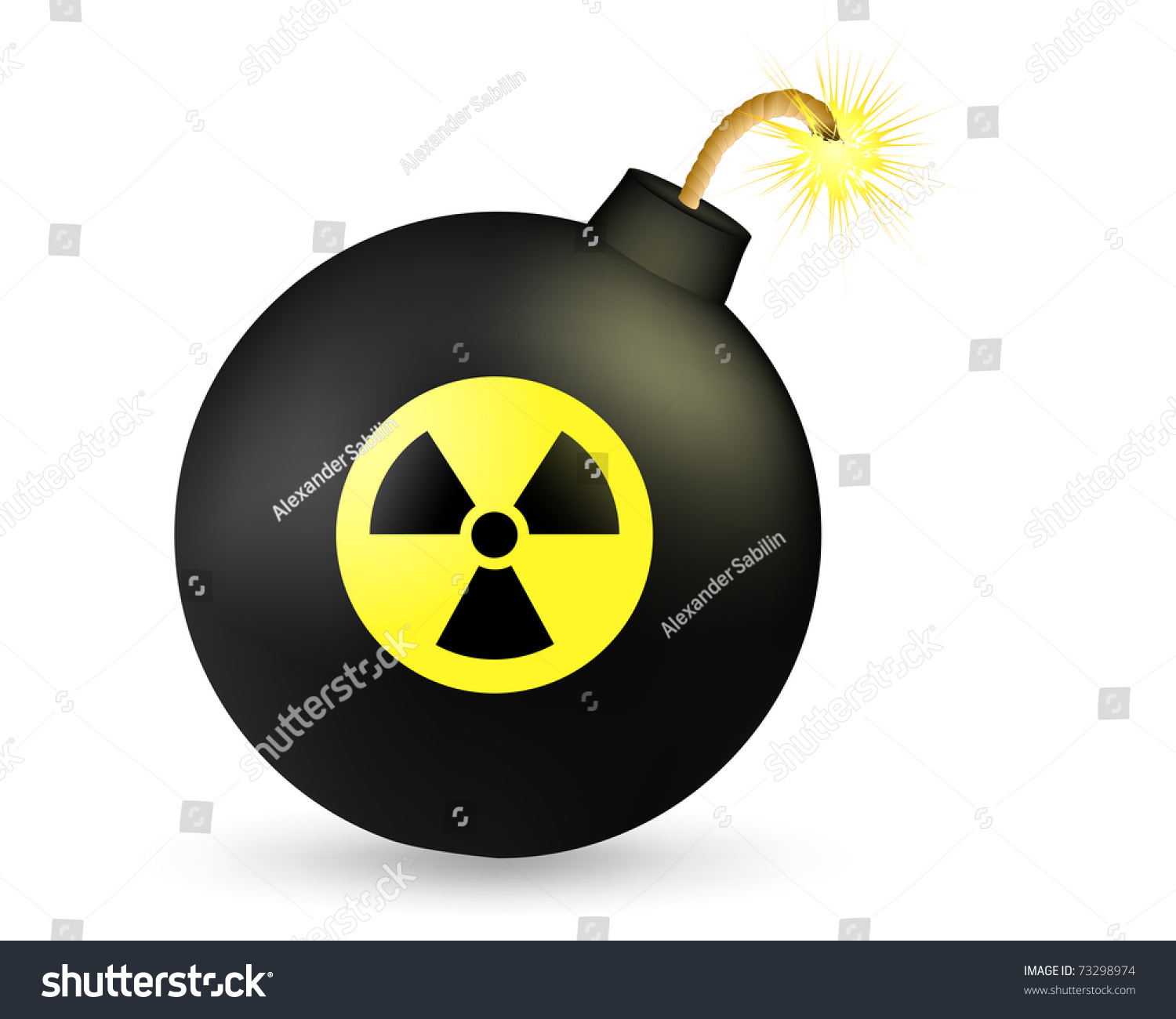 Illustration Bomb Radiation Sign Stock Vector (Royalty Free) 73298974