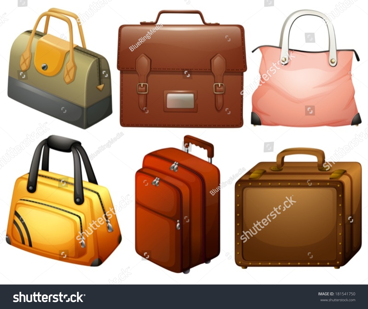 Illustration Different Types Bags On White Vector De Stock libre De illustration-different-types-bags-on-white-vector-de-stock-libre-de