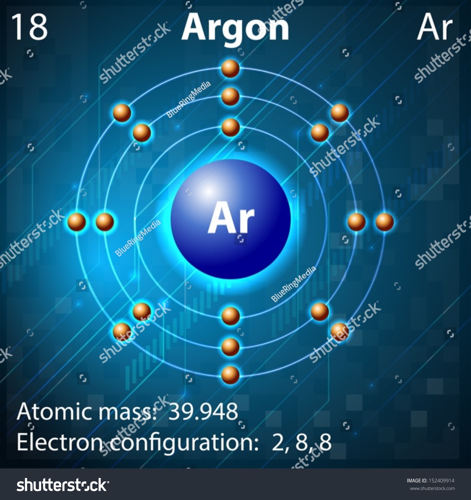 Illustration Of The Element Argon - 152409914 : Shutterstock