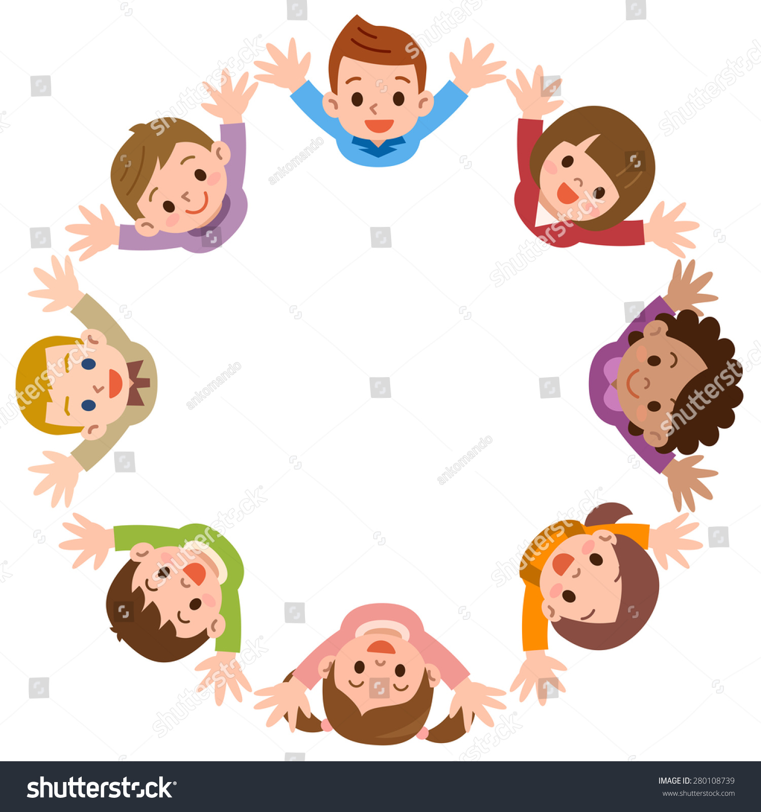 Illustration Kids Forming Circle On White Stock Vector (Royalty Free ...