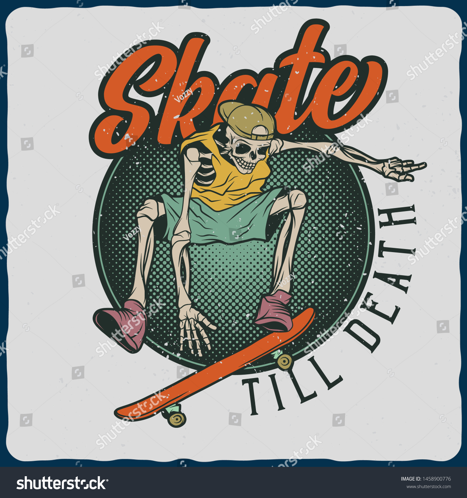 Illustration Skeleton On Skateboard Vector Illustration Stock Vector ...