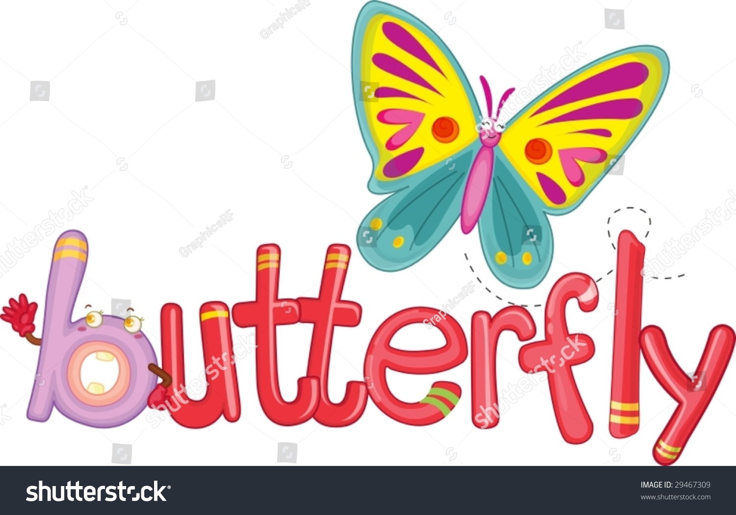 Download Illustration Word Butterfly Stock Vector 29467309 ...