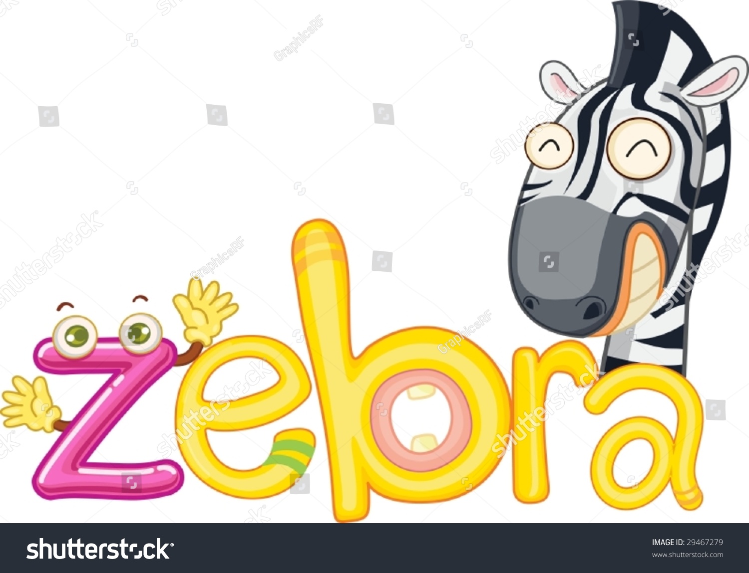 Illustration Of The Word Zebra - 29467279 : Shutterstock