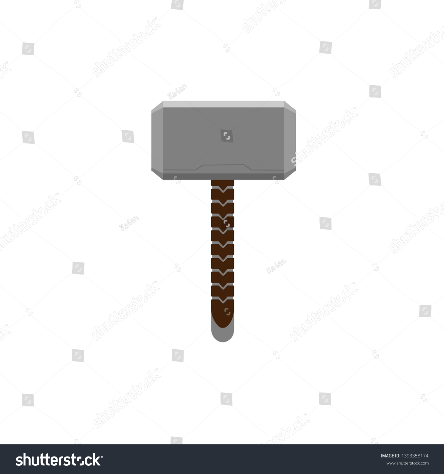 SVG of illustration of thor hammer isolated on white svg