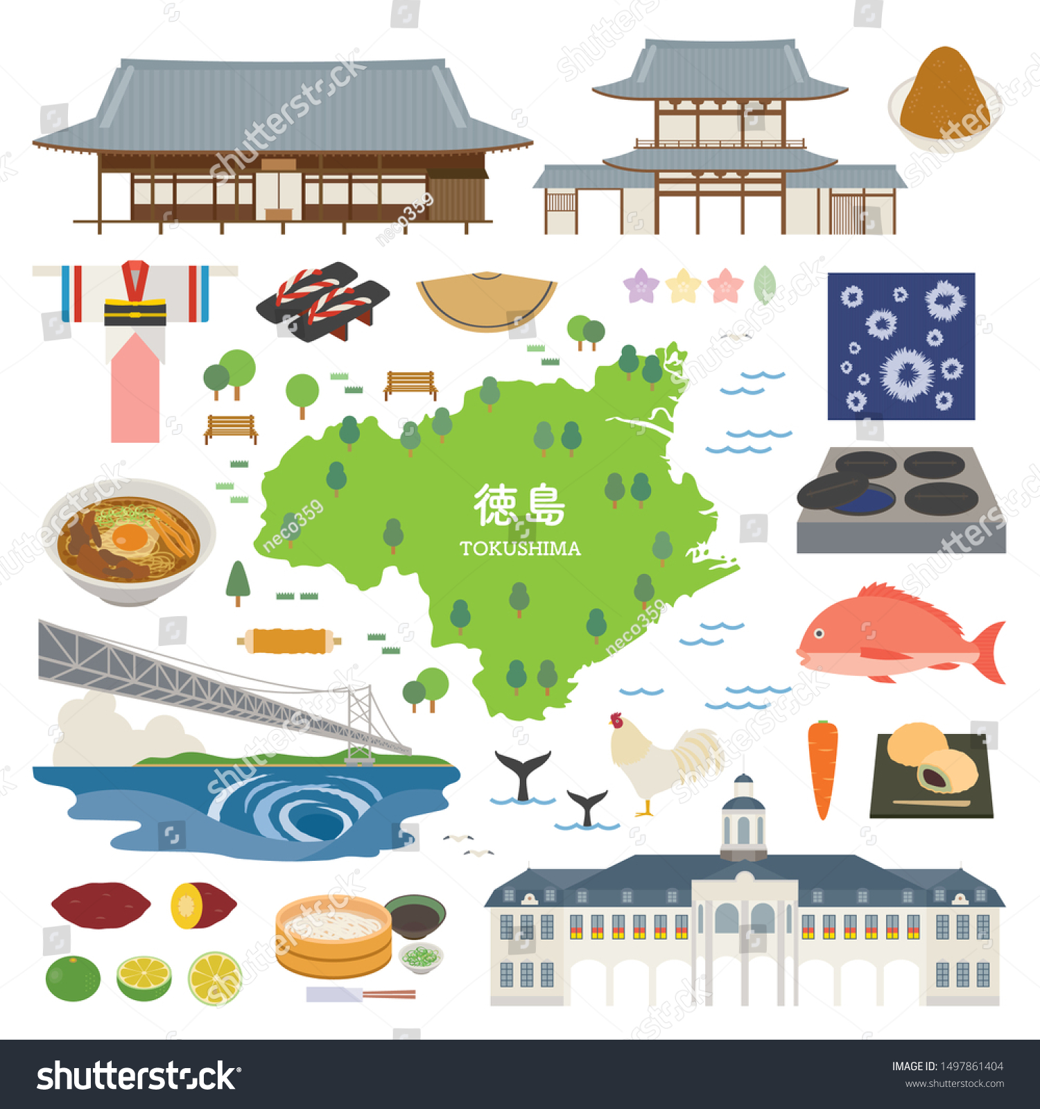 SVG of Illustration of Tokushima in Japan svg