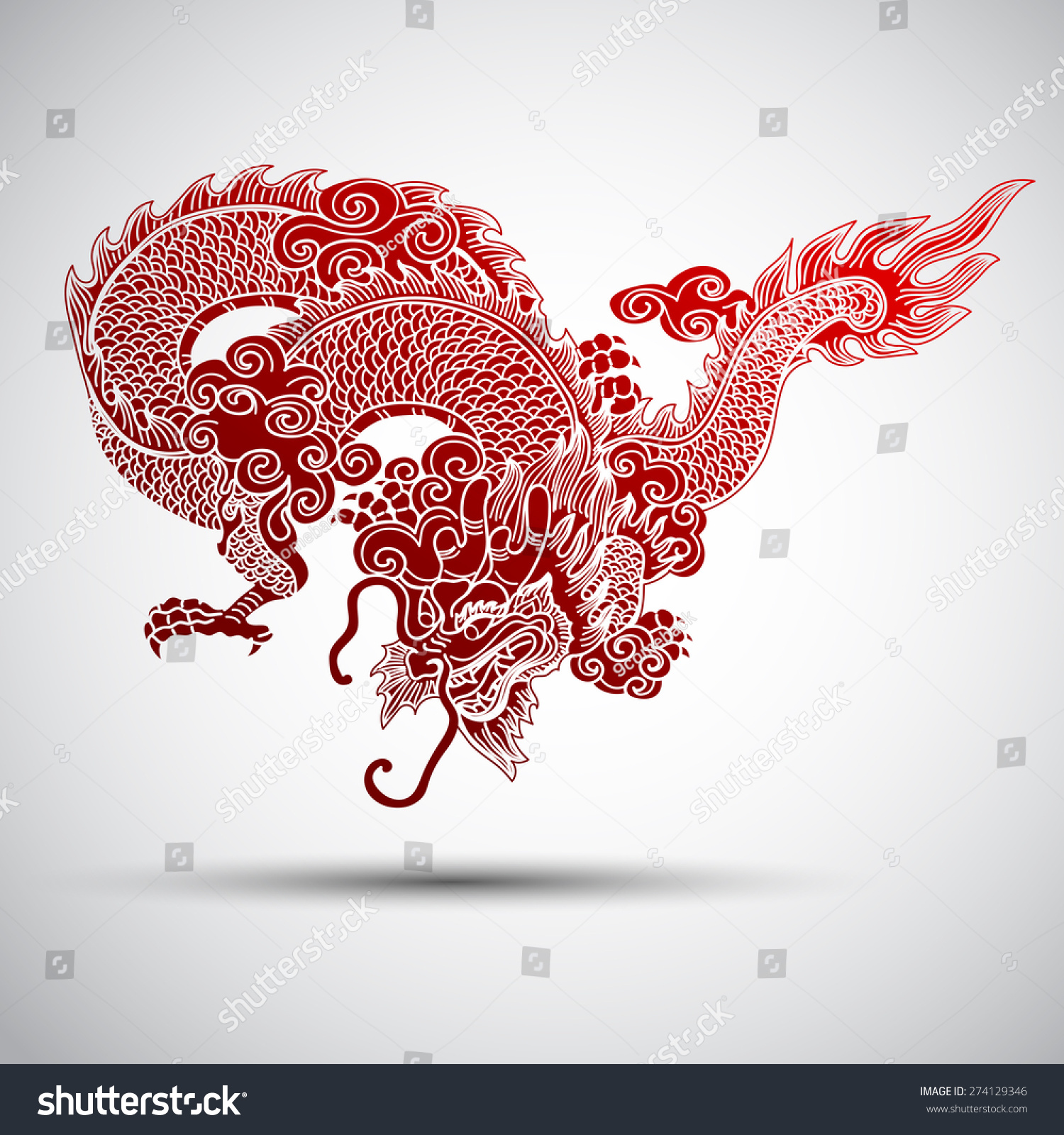 Illustration Of Traditional Chinese Dragon Vector Illustration Shutterstock