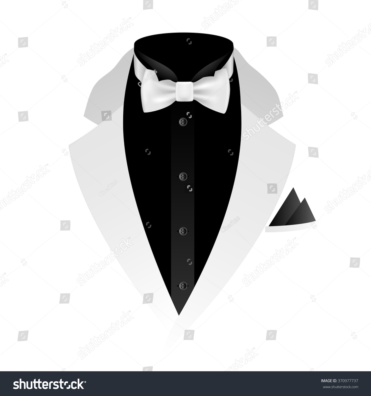 Illustration Of Tuxedo With Bow Tie On White Background. Vector Eps10 ...