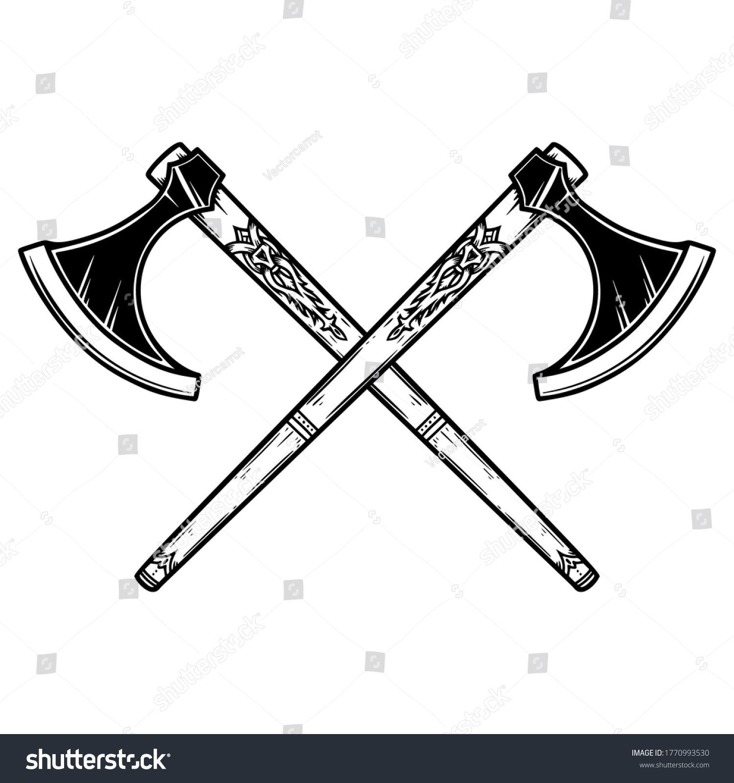 1374 Crossed Viking Axes Stock Vectors Images And Vector Art Shutterstock