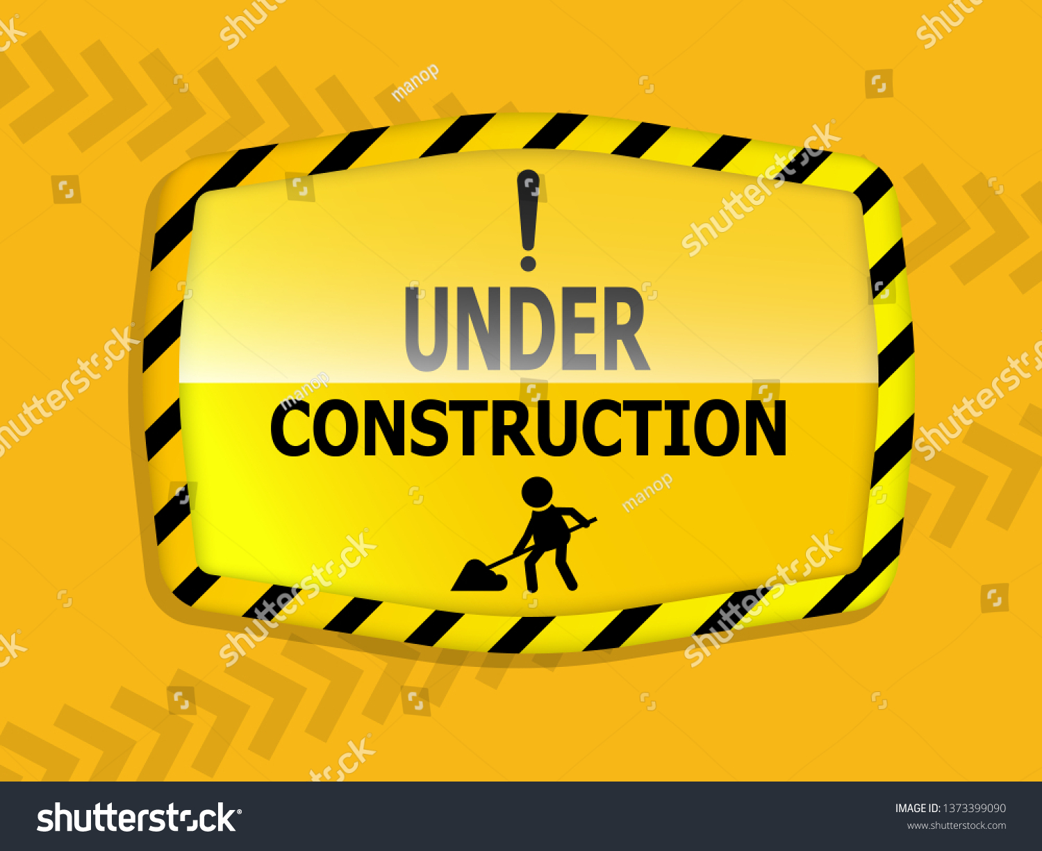 Illustration Under Construction Label Sign Vector Stock Vector (Royalty ...