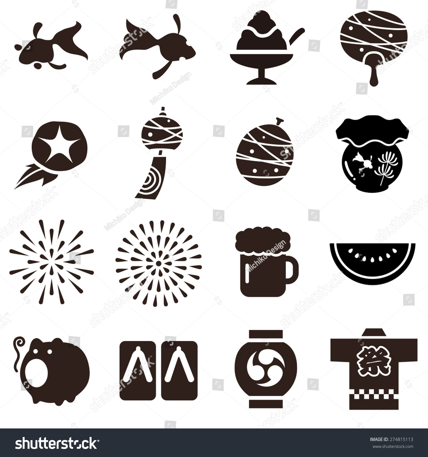 SVG of Illustration of various common things in the summer in Japan
 svg