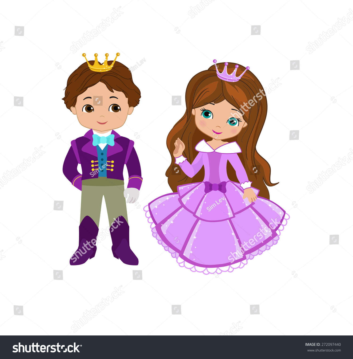 Illustration Very Cute Prince Princess Stock Vector 272097440 ...