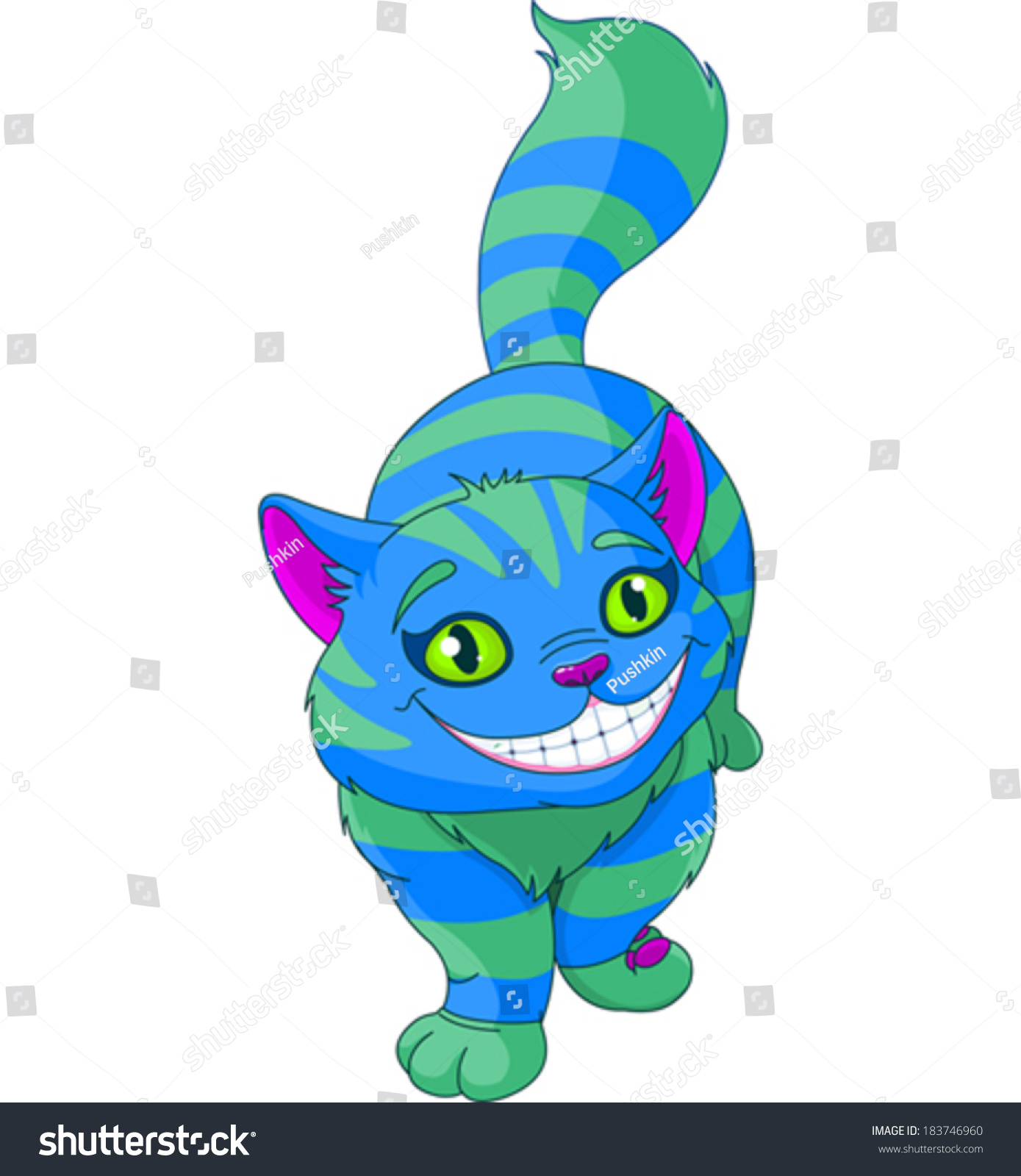 SVG of Illustration of walking Cheshire Cat  svg