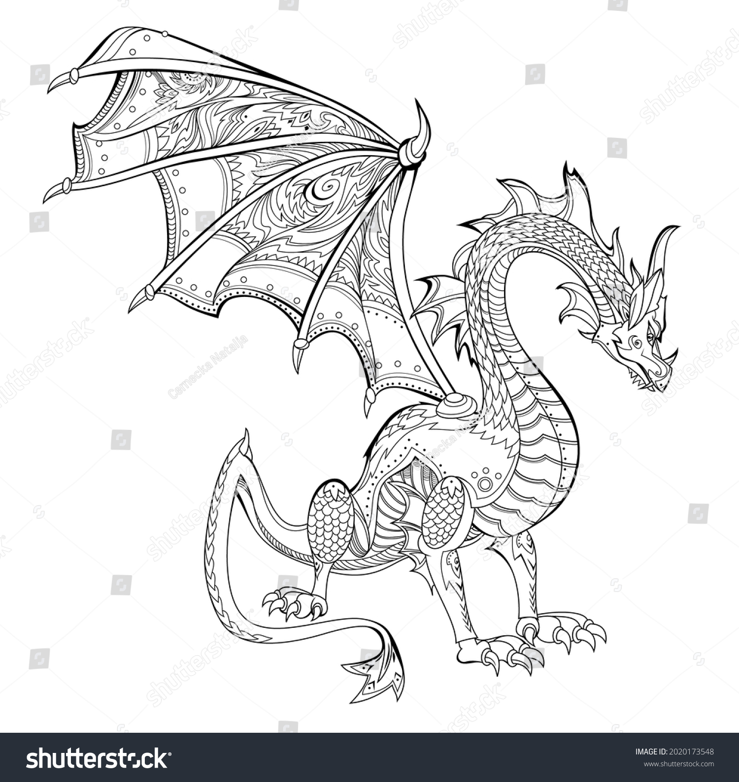 Illustration Warlike Dragon Ancient Legend Printable Stock Vector ...