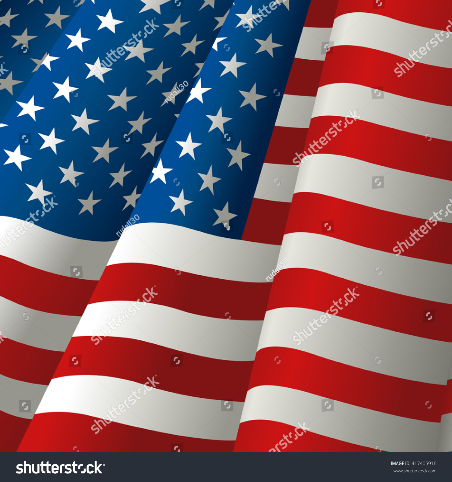 Illustration Waving Usa Flag Stock Vector (Royalty Free) 417405916