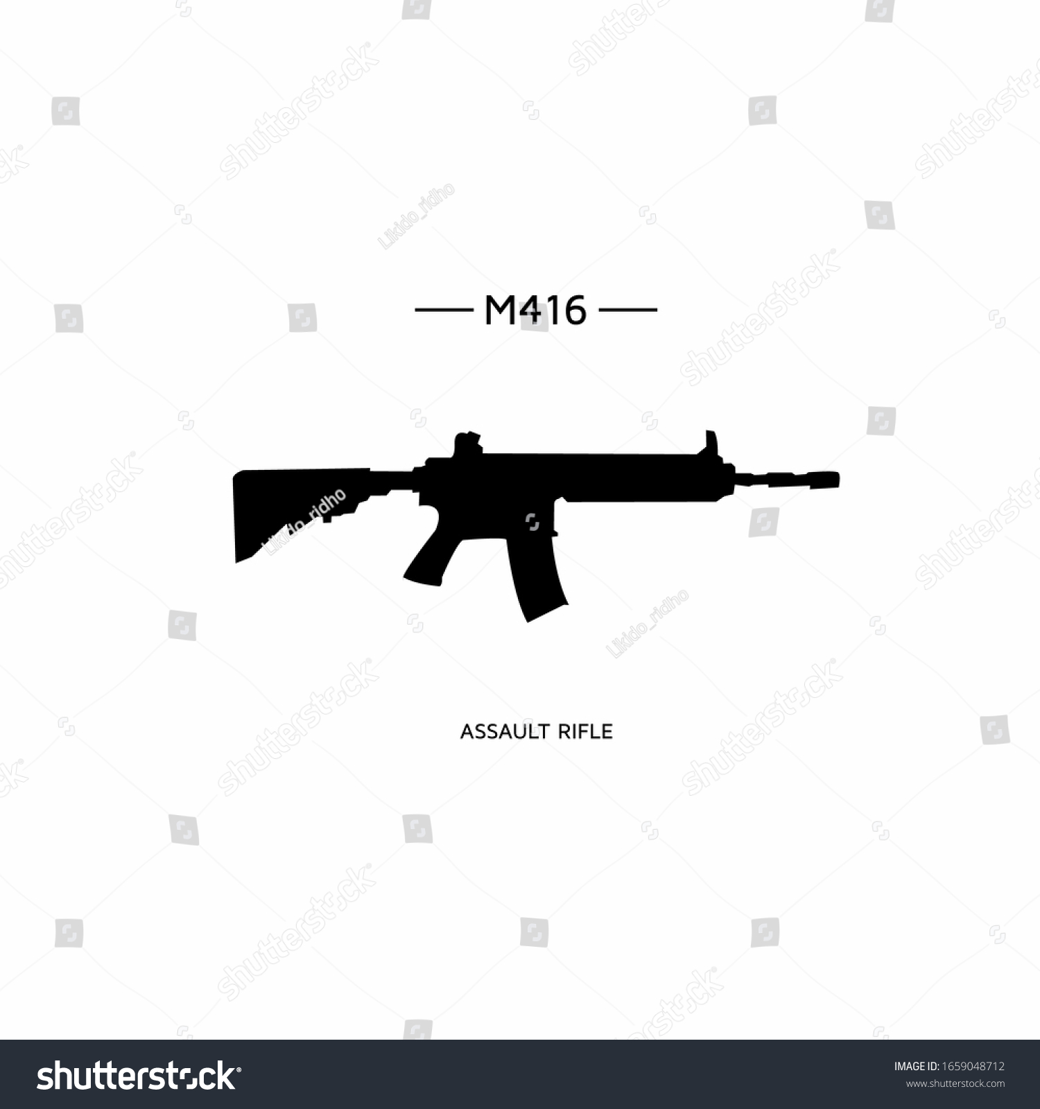 Illustration Weapons Silhouette Gun M416 Vector Stock Vector Royalty Free 1659048712 3217