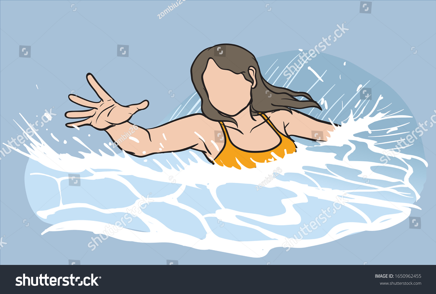 Illustration Woman Drowning Vector Stock Vector (Royalty Free) 1650962455