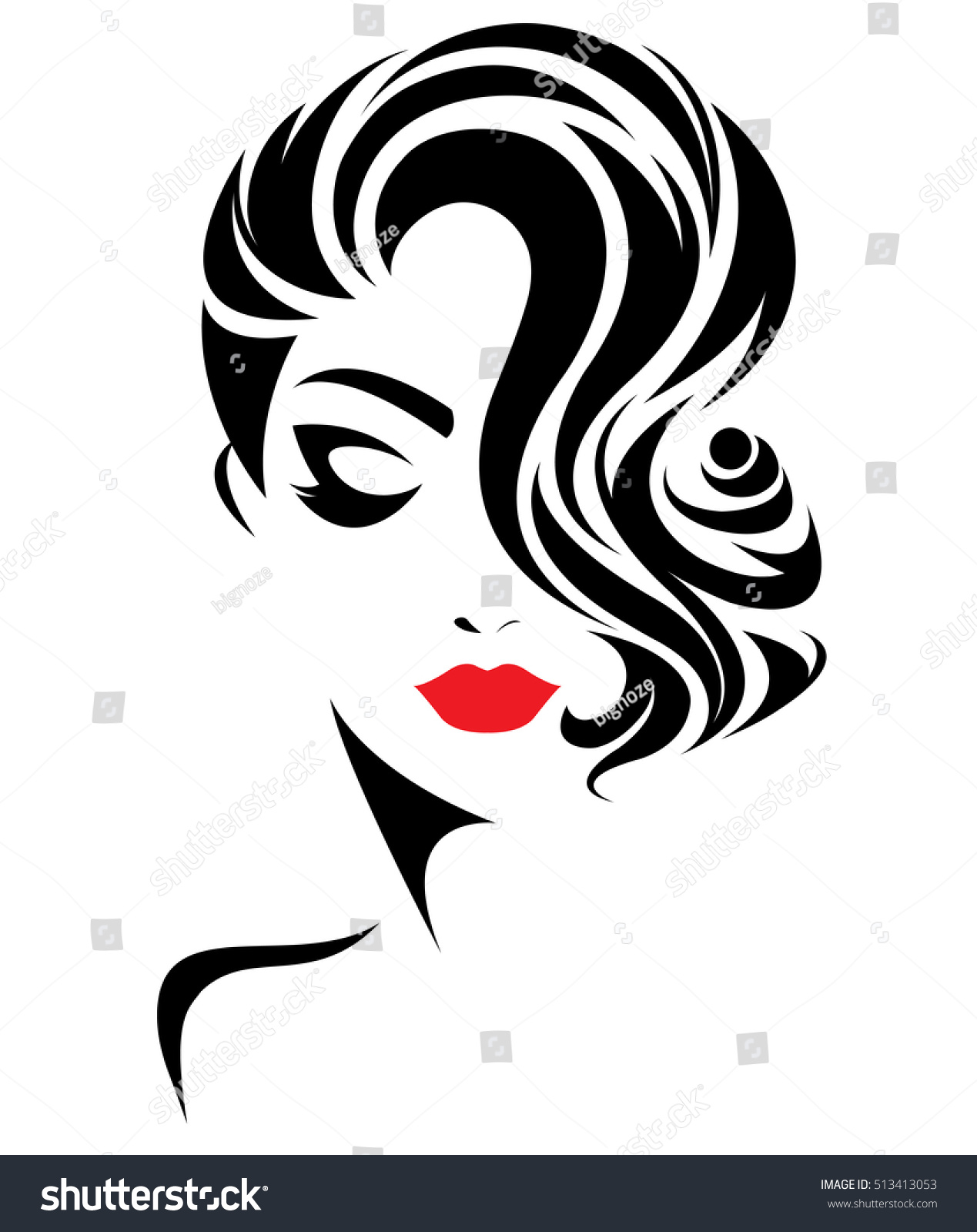 Download Illustration Women Short Hair Style Icon Stock Vector ...