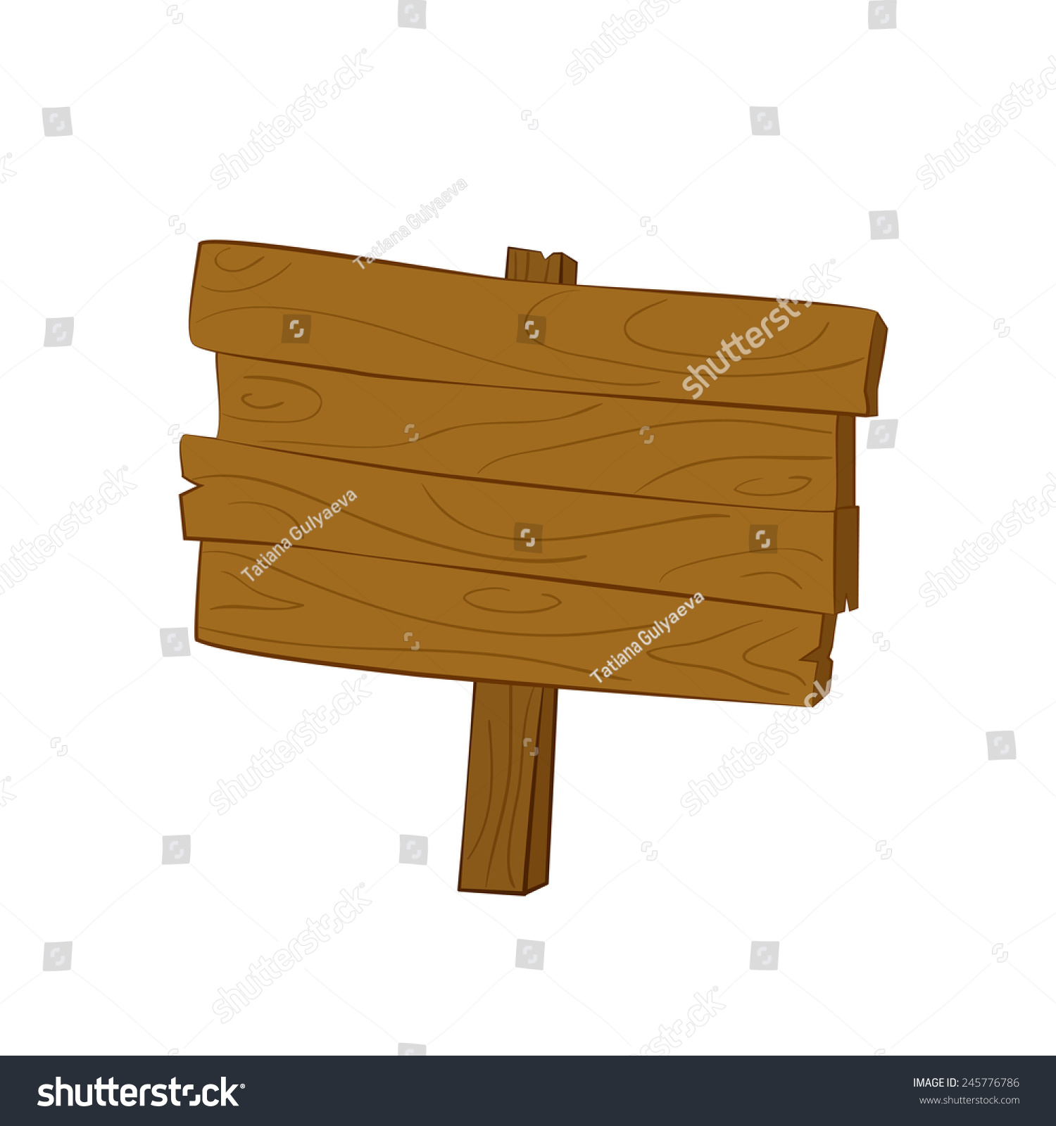 Illustration Wooden Sign Pointer Your Design Stock Vector (Royalty Free ...